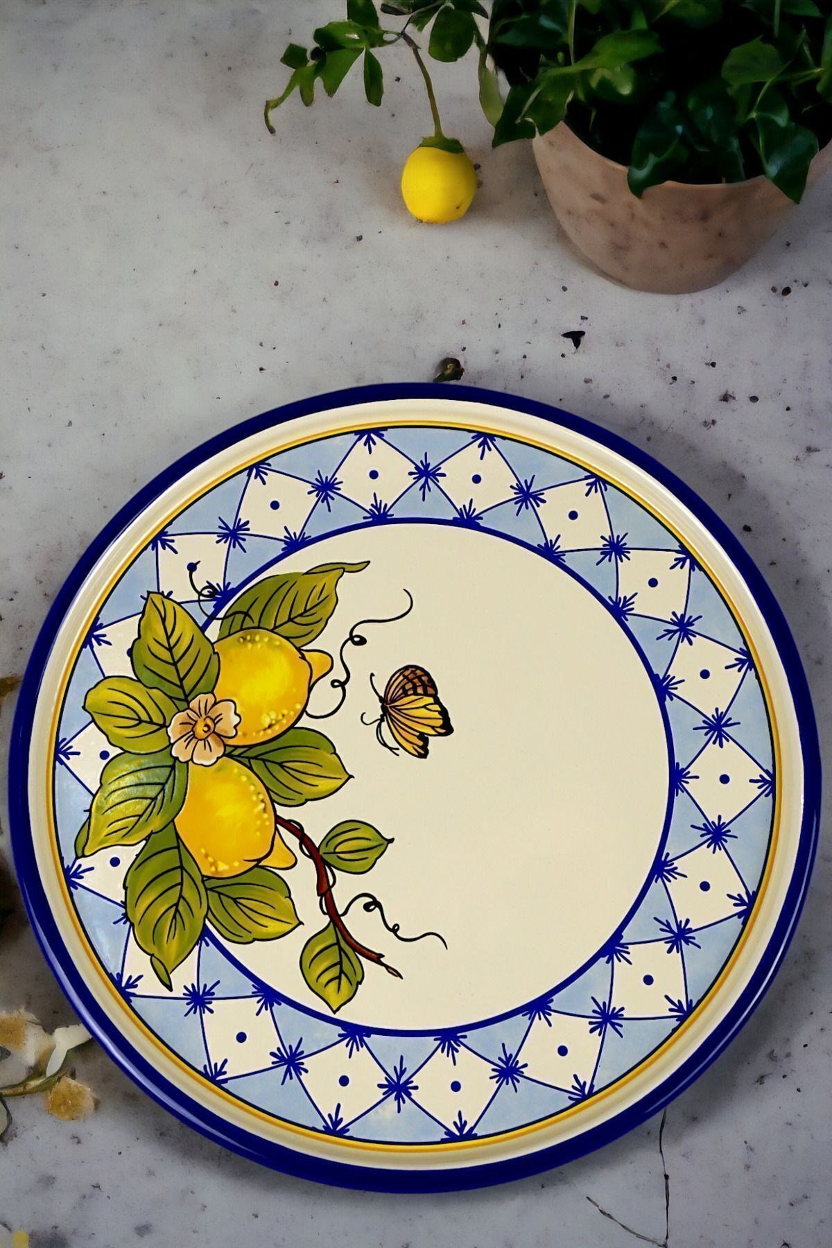 36 No Sunum Servis Tabağı Tepsisi Supla Pasta Tabağı Servis Tabağı Çeyiz Hediye ~ 36cm
