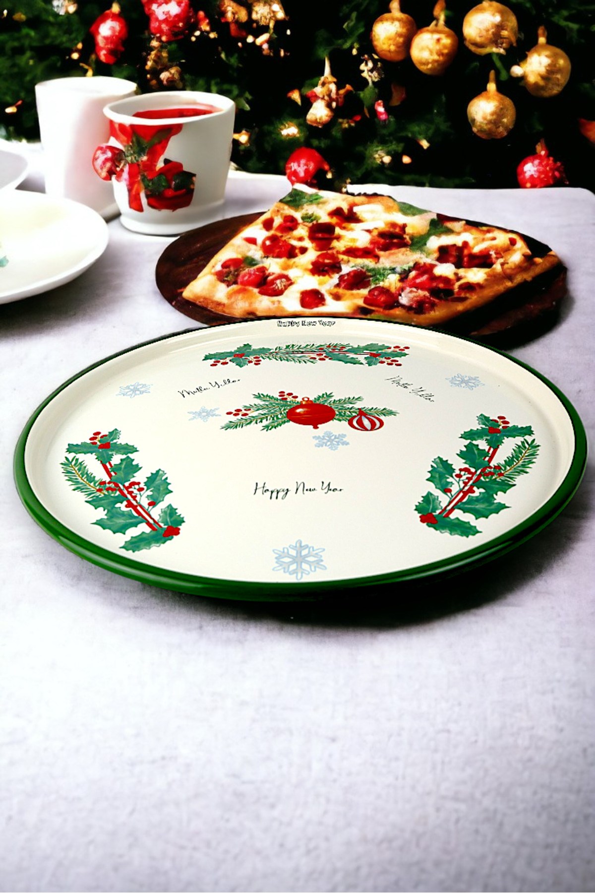 36 No Sunum Servis Tabağı Tepsisi Supla Pasta Tabağı Servis Tabağı Çeyiz Hediye ~ 36cm