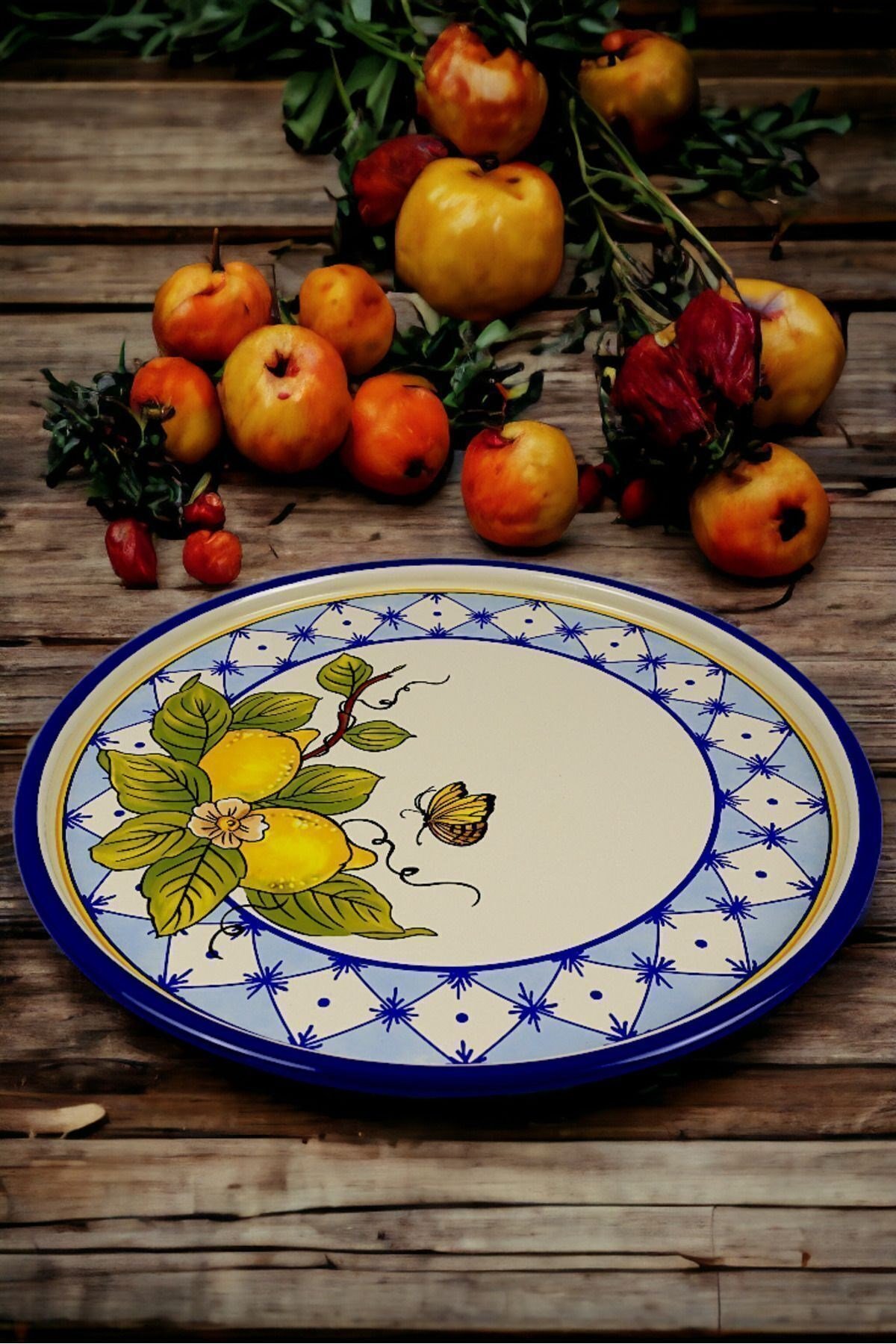 36 No Sunum Servis Tabağı Tepsisi Supla Pasta Tabağı Servis Tabağı Çeyiz Hediye ~ 36cm