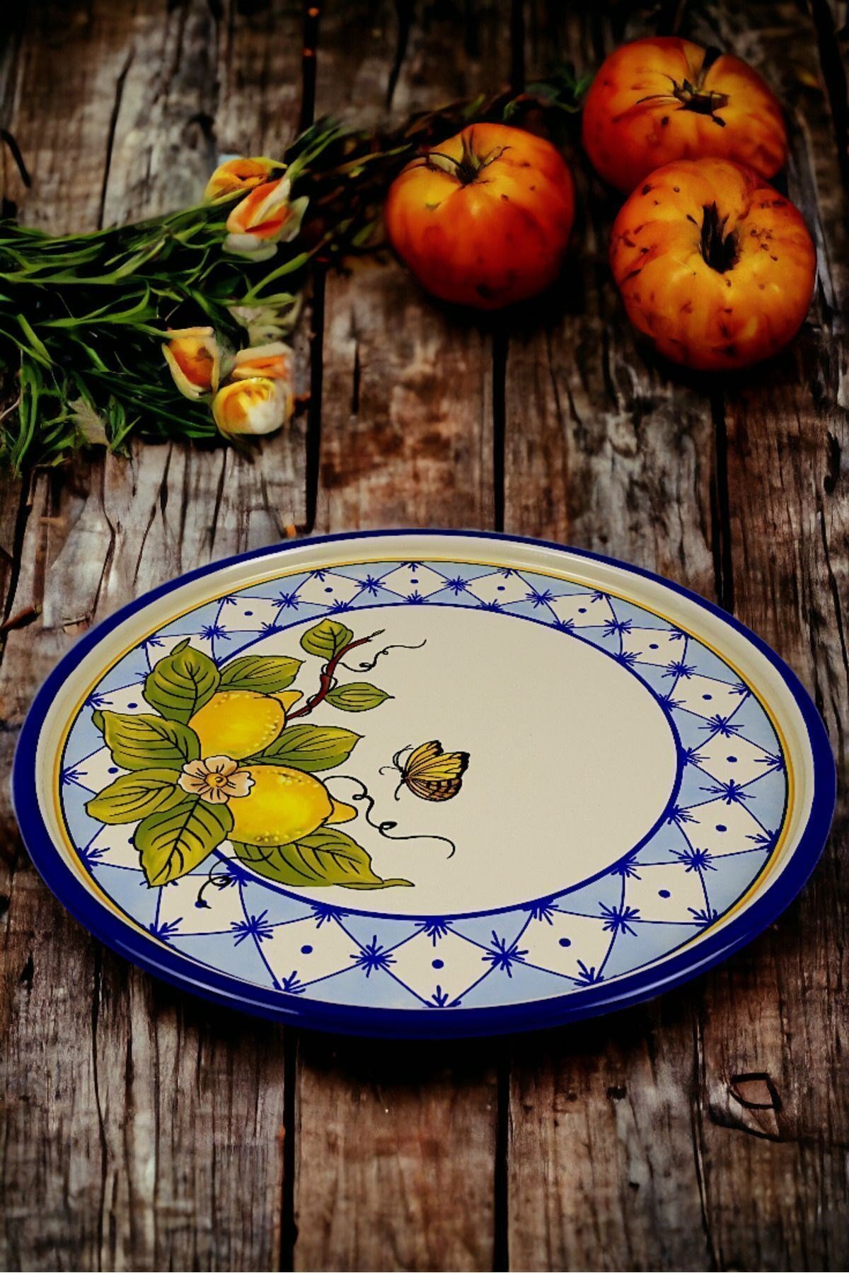 36 No Sunum Servis Tabağı Tepsisi Supla Pasta Tabağı Servis Tabağı Çeyiz Hediye ~ 36cm