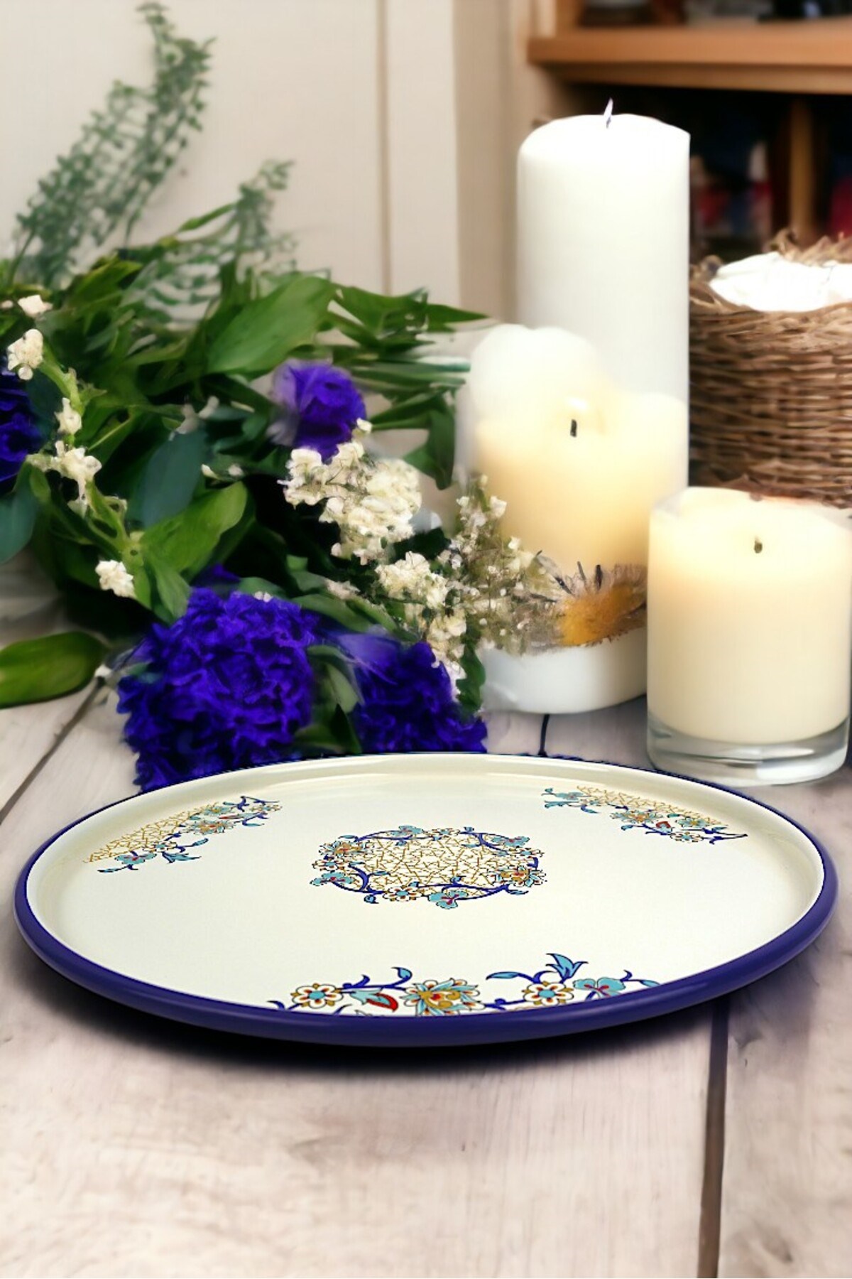 36 No Sunum Servis Tabağı Tepsisi Supla Pasta Tabağı Servis Tabağı Çeyiz Hediye ~ 36cm