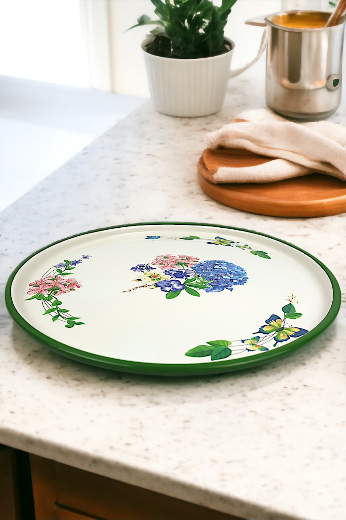 36 No Sunum Servis Tabağı Tepsisi Supla Pasta Tabağı Servis Tabağı Çeyiz Hediye ~ 36cm
