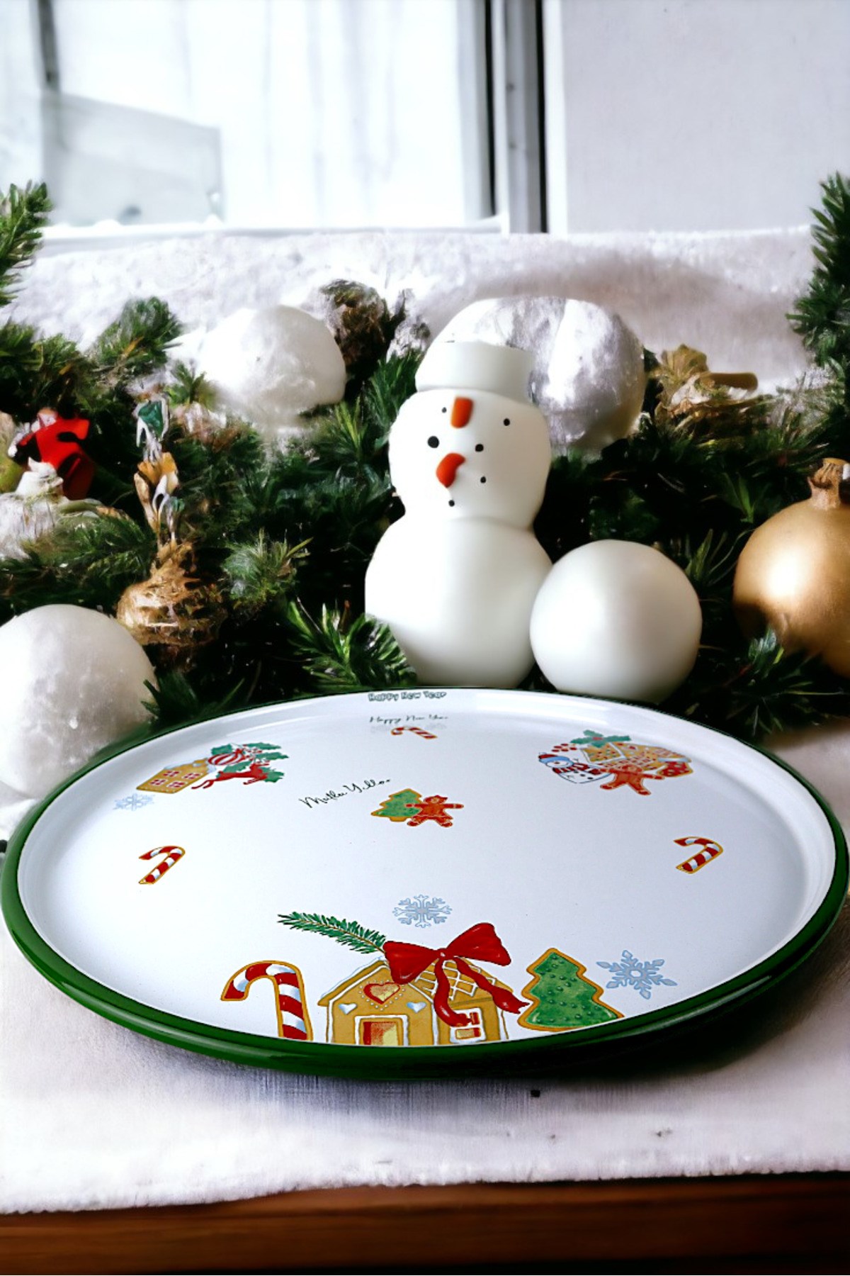 36 No Sunum Servis Tabağı Tepsisi Supla Pasta Tabağı Servis Tabağı Çeyiz Hediye ~ 36cm