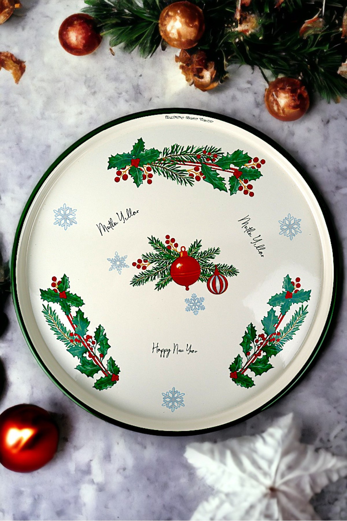 36 No Sunum Servis Tabağı Tepsisi Supla Pasta Tabağı Servis Tabağı Çeyiz Hediye ~ 36cm
