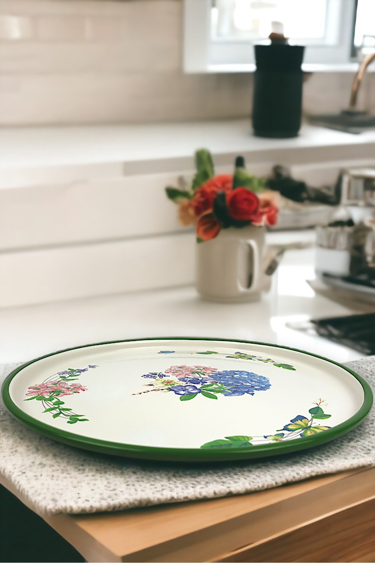 36 No Sunum Servis Tabağı Tepsisi Supla Pasta Tabağı Servis Tabağı Çeyiz Hediye ~ 36cm