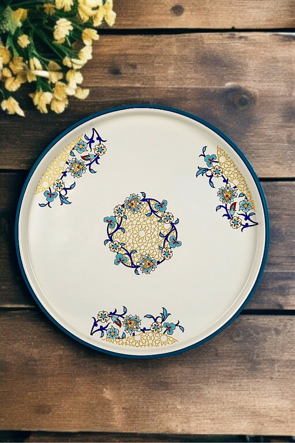 36 No Sunum Servis Tabağı Tepsisi Supla Pasta Tabağı Servis Tabağı Çeyiz Hediye ~ 36cm