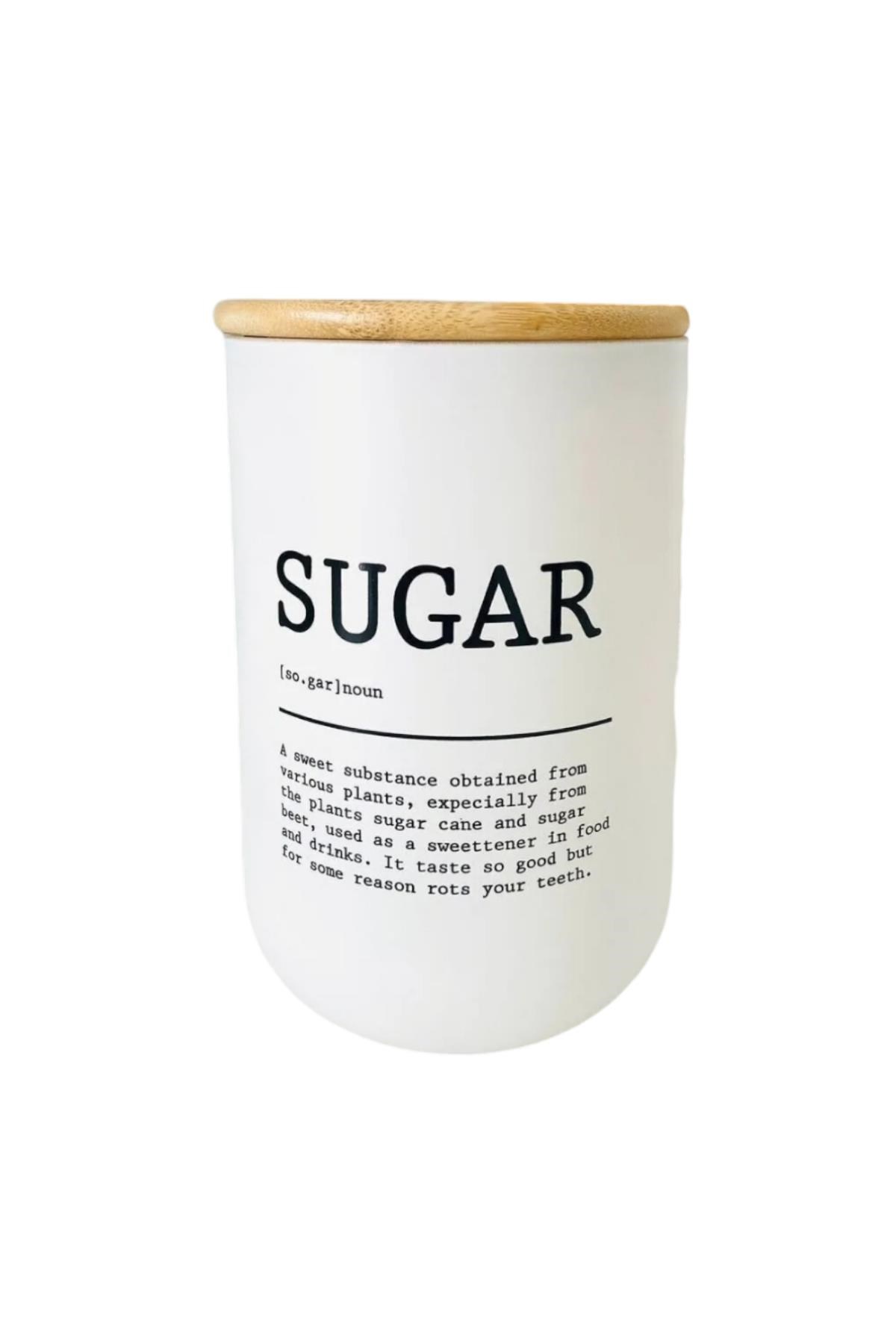 3'lü Bambu Kapaklı Çay, Kahve, Şeker Kavanozu -  Beyaz Cam Tea Sugar Coffee Saklama Seti
