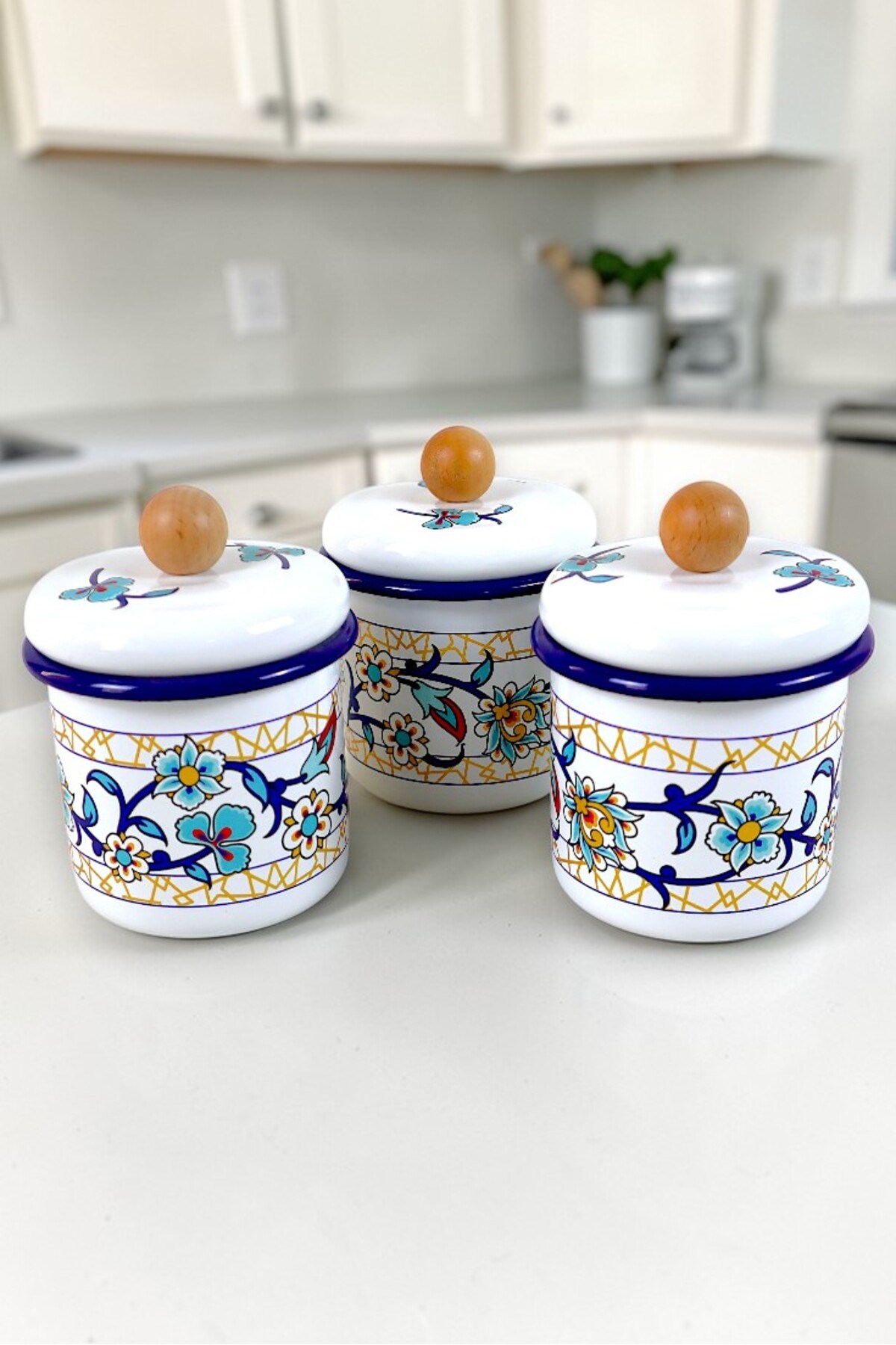 3'Lü Emaye Baharatlık Set 380Ml 6 Parça
