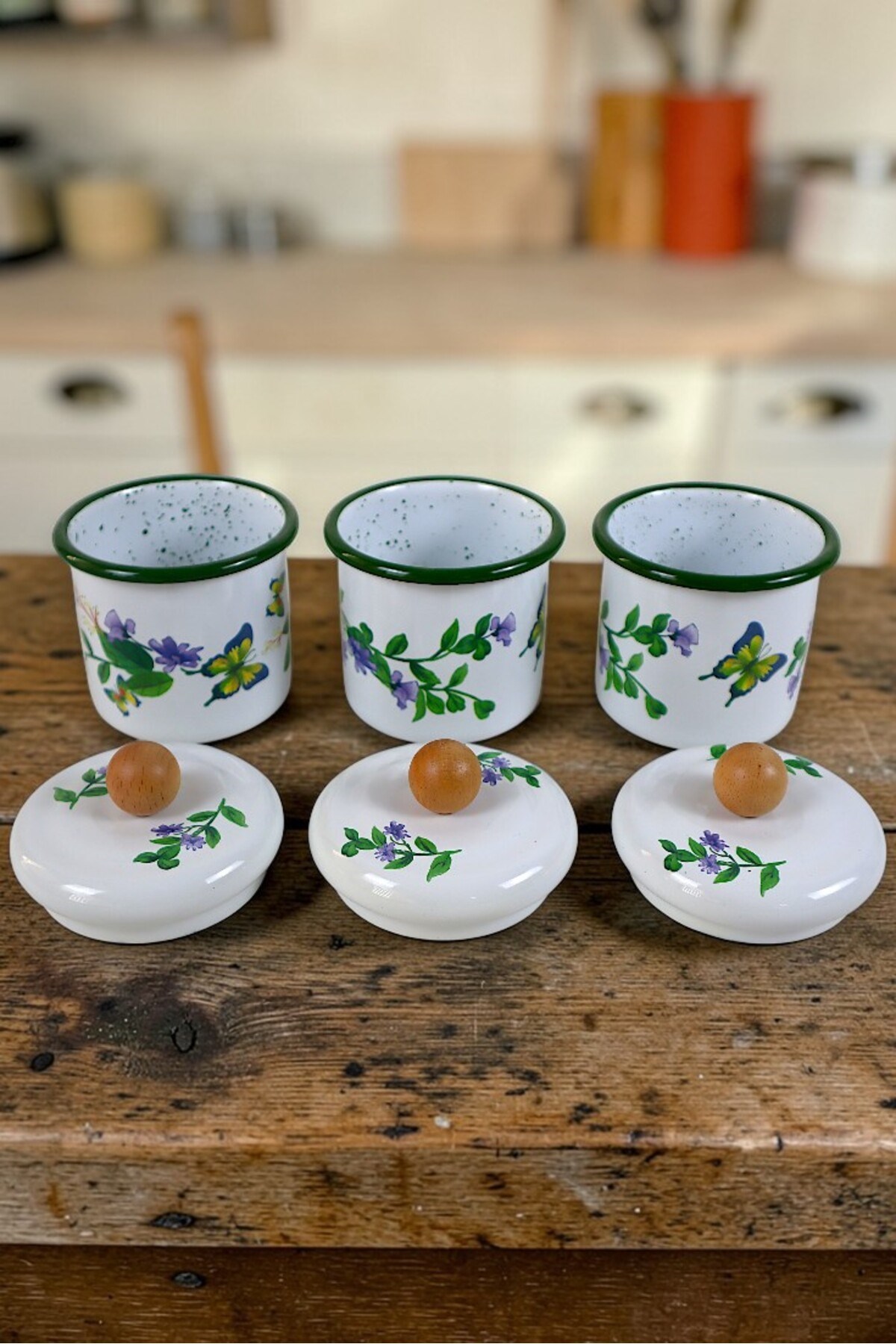 3'Lü Emaye Baharatlık Set 380Ml 6 Parça