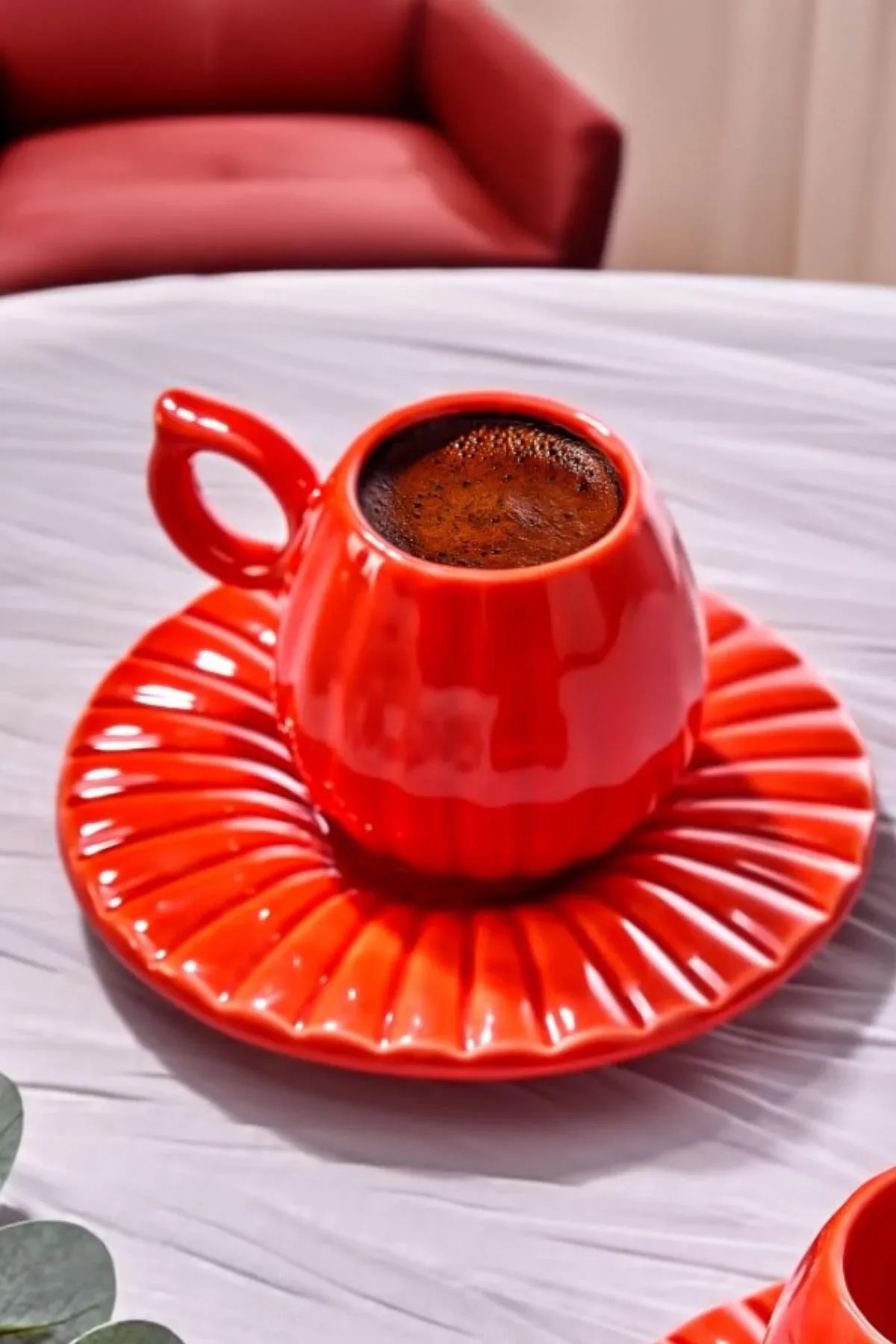 4 Parça 2 Kişilik Kahve Fincan Takımı – Kabak Dizayn Seramik