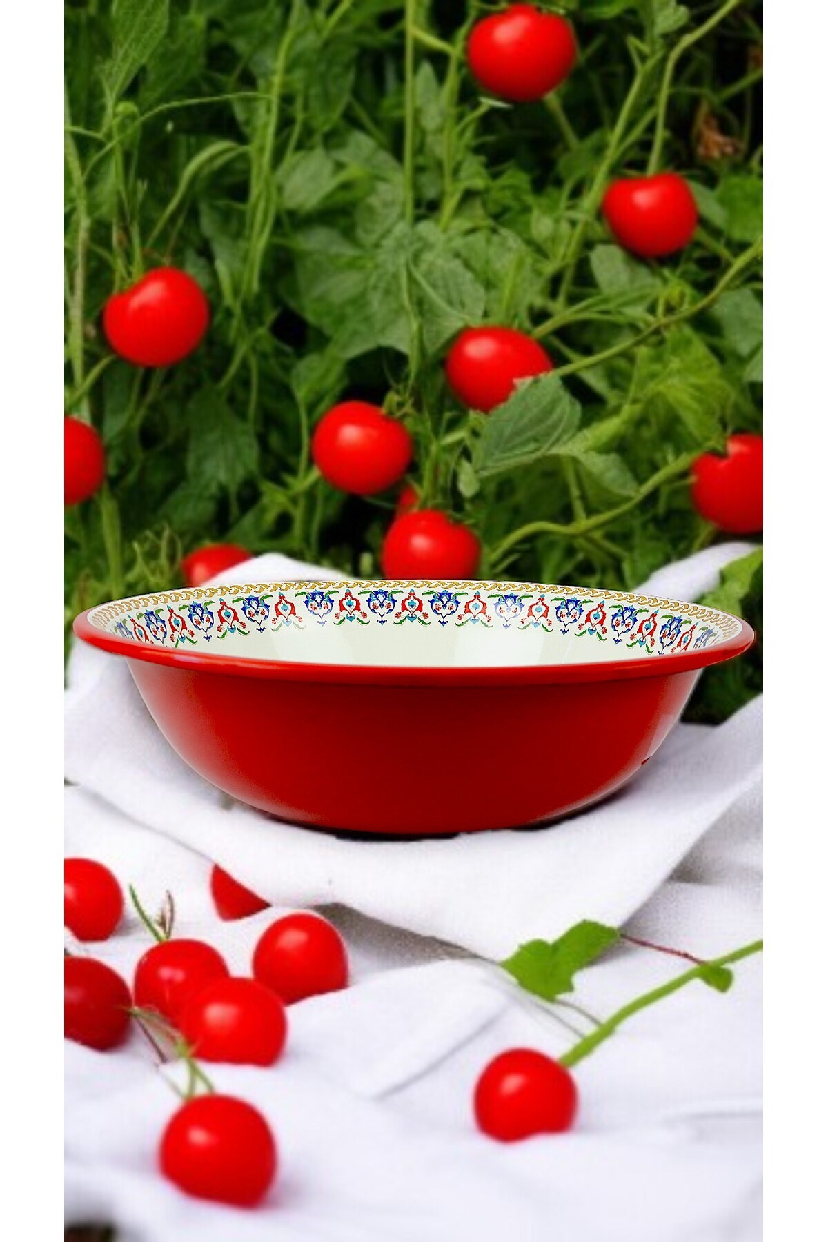 40 Cm 8Litre Emaye Leğen Çırpma Ve Karıştırma Kabı, Hamur Leğeni,Meyvelik, Çeyiz, Hediye, Büyük Kase