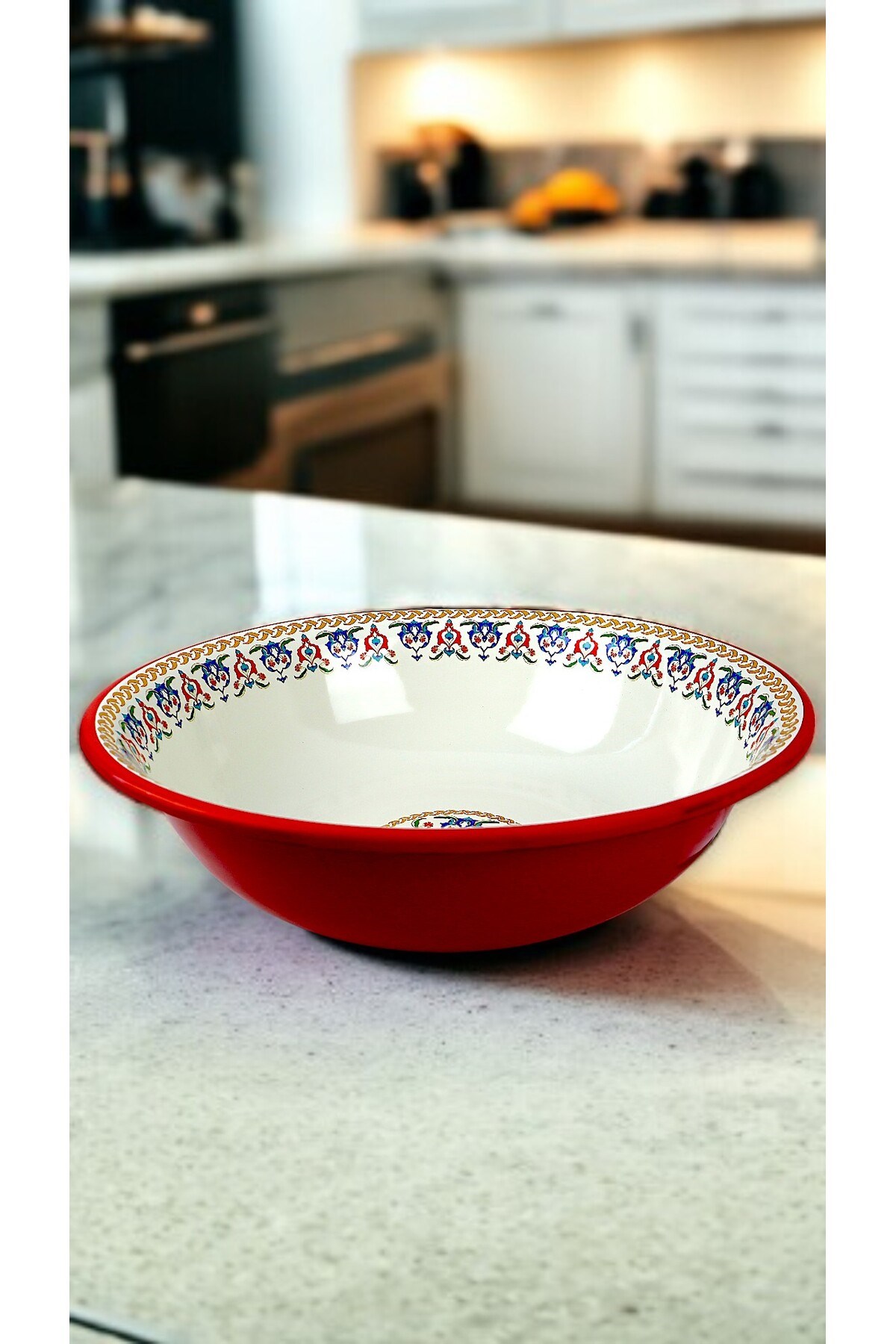 40 Cm 8Litre Emaye Leğen Çırpma Ve Karıştırma Kabı, Hamur Leğeni,Meyvelik, Çeyiz, Hediye, Büyük Kase