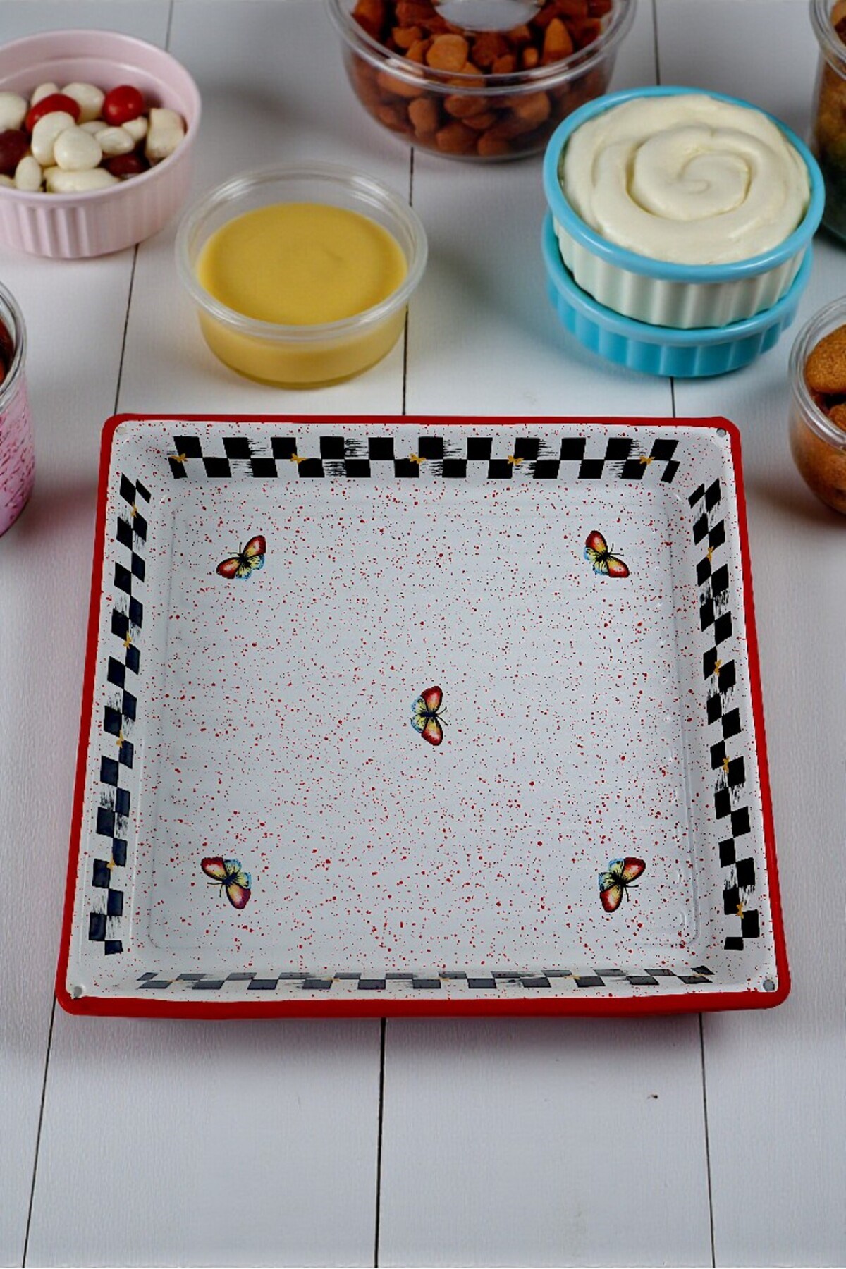 42 x 38 No Emaye Fırın Tepsi Dikdörtgen Tepsi 42 Cm
