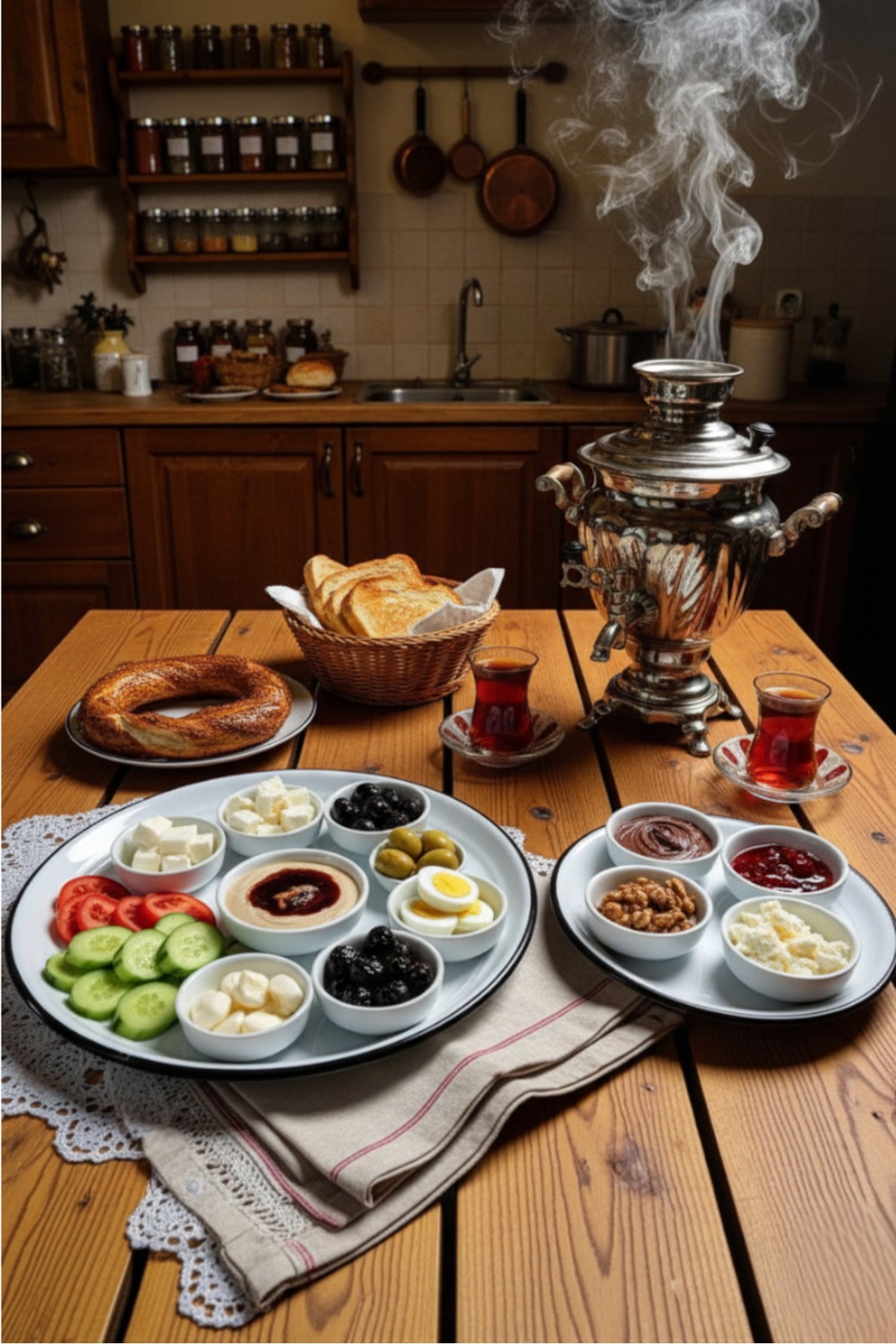 60-40 No Emaye Sini Sofra, Yemek Sunum Tepsi, Yer Sofrası Çinko ~68 Cm