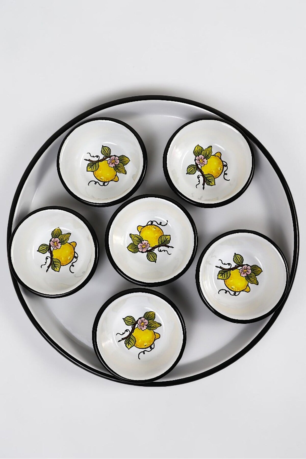 7 Parça Emaye Kahvaltı Seti, Sunum, Kahvaltı Tabağı, Reçellik, Zeytin, Peynir Tabağı, Çeyiz, Hediye
