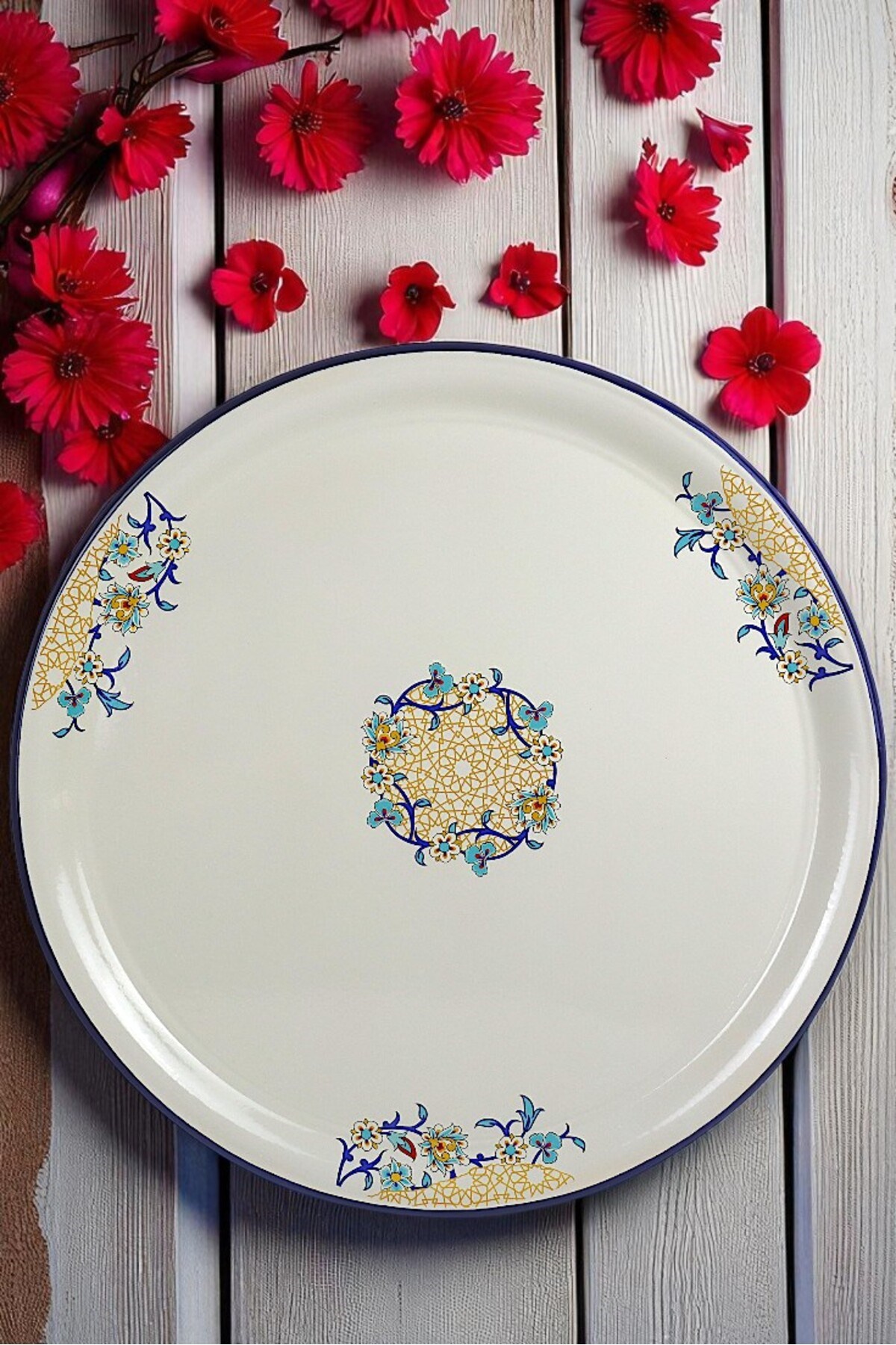 70 No Emaye ve 40 No Leğen Sini Sofra, Yemek Sunum Tepsi, Çırpma Ve Karıştırma Kabı ~68 Cm-40 Cm