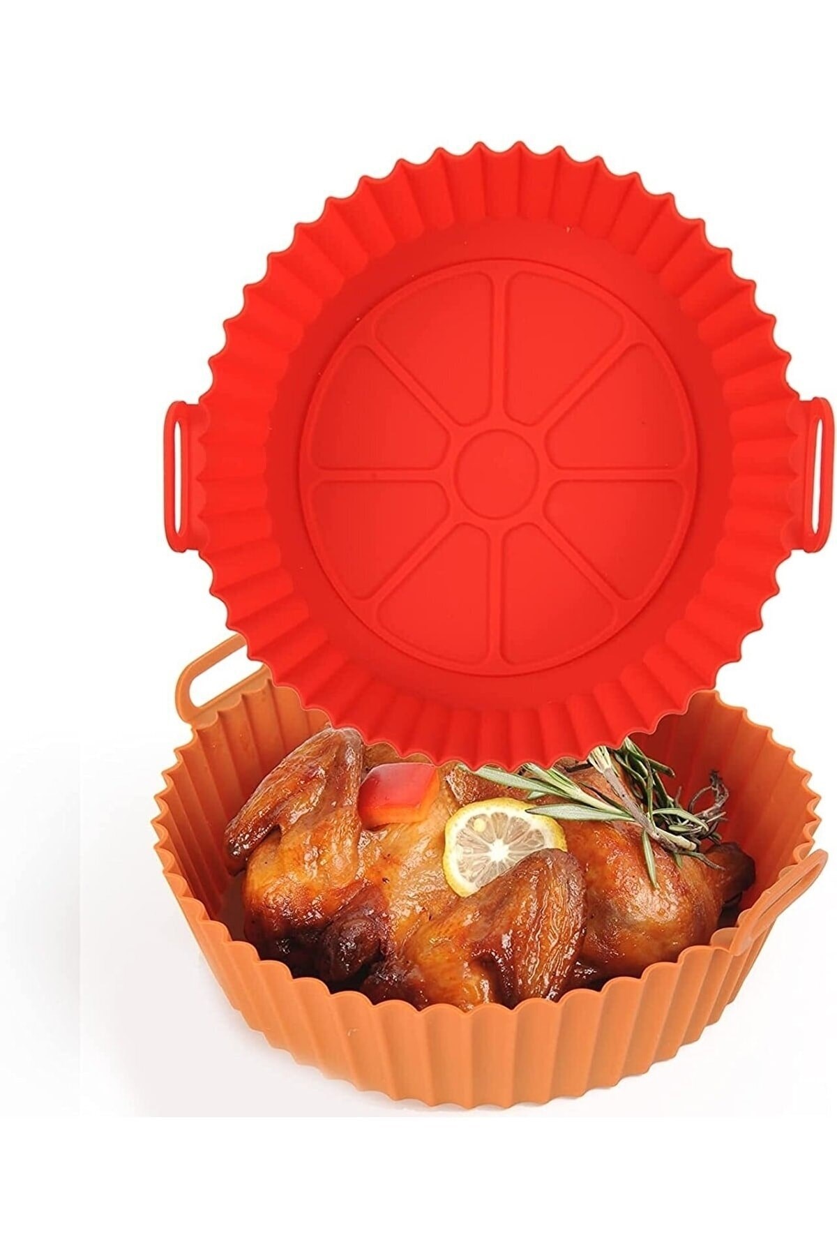 Airfryer Silikon Pişirme Kalıbı - Air Fryer Aksesuarı, Pişirme Kağıdı - Kırmızı (bpa Free)