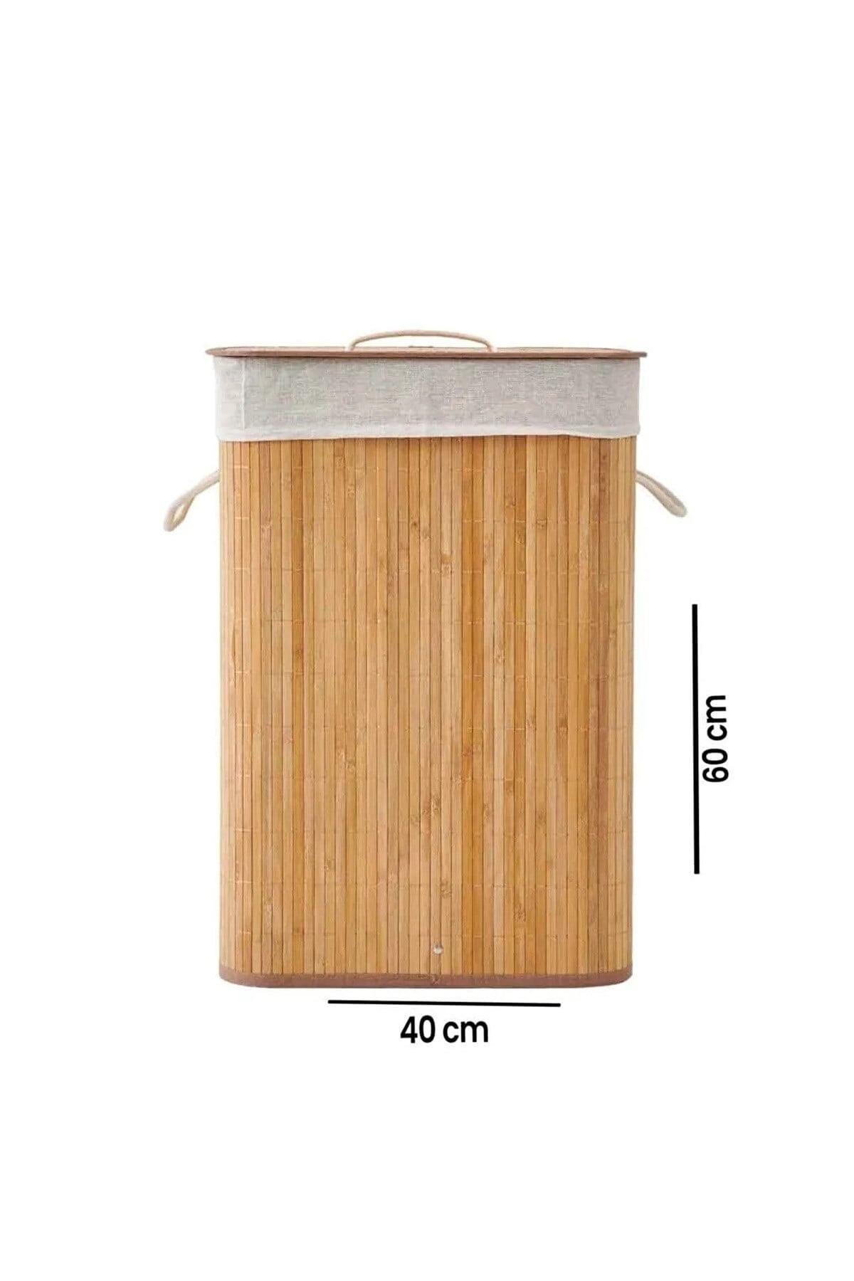 Bambu Dikdörtgen Çamaşır Sepeti - 60 lt
