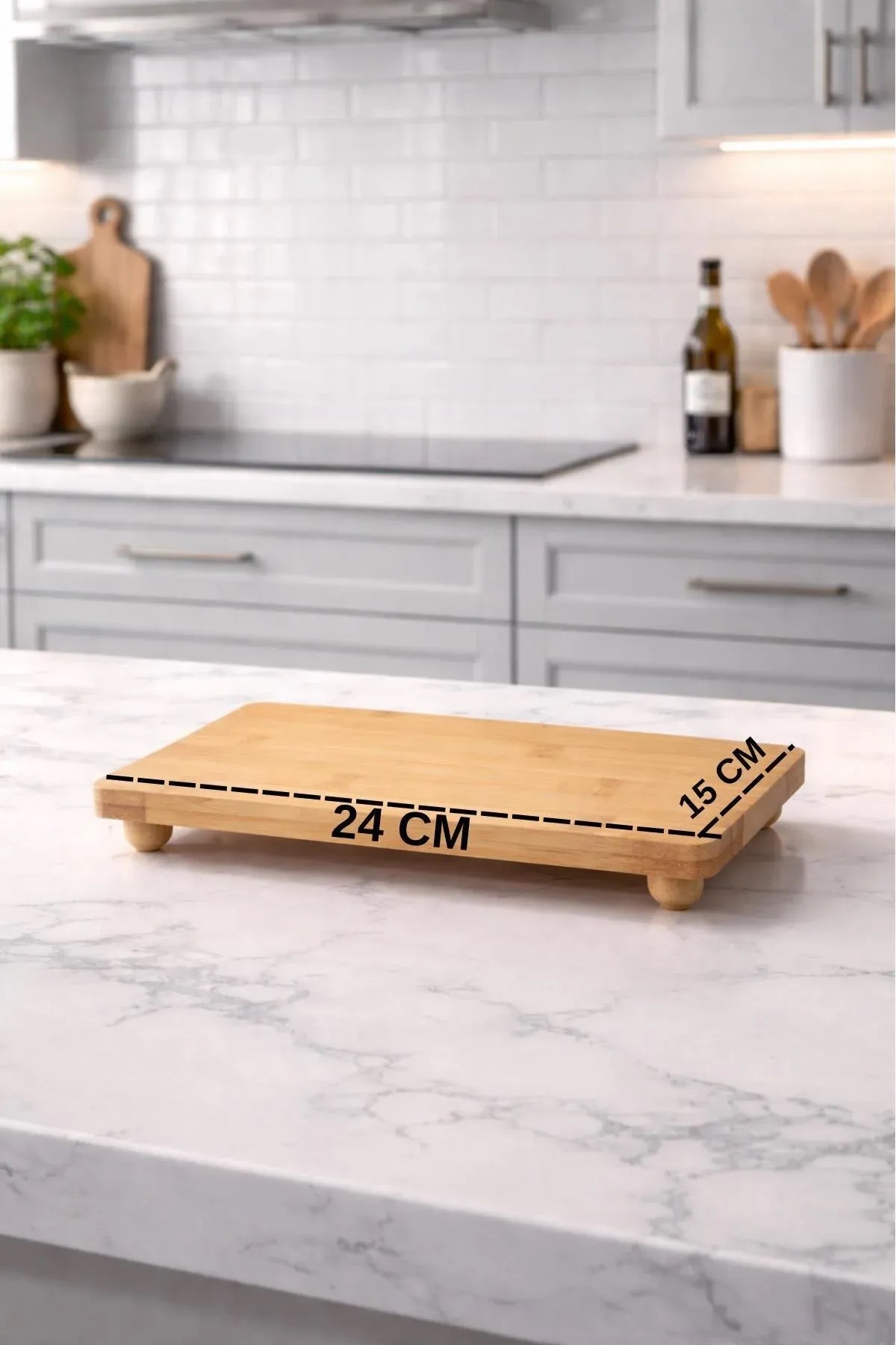 Bambu Yağdanlık Standı – Doğal Ahşap Yağlık Altlığı