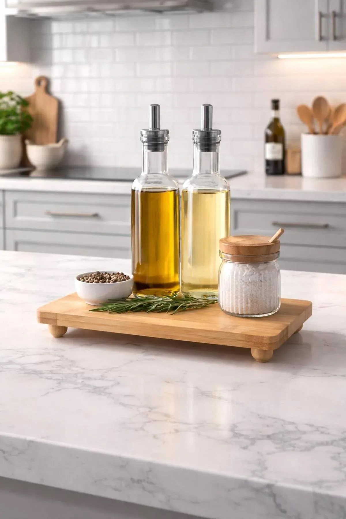 Bambu Yağdanlık Standı – Doğal Ahşap Yağlık Altlığı