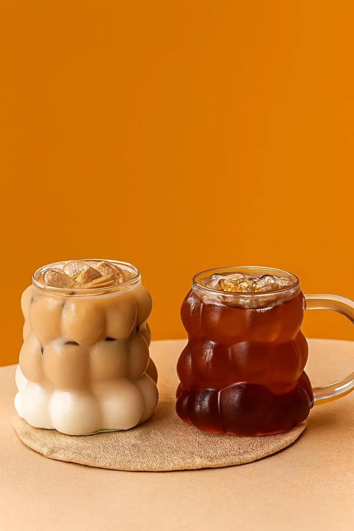 Boncuk Şekilli Borosilikat Cam Kulplu Bardak – Pinterest Kahve Bardağı