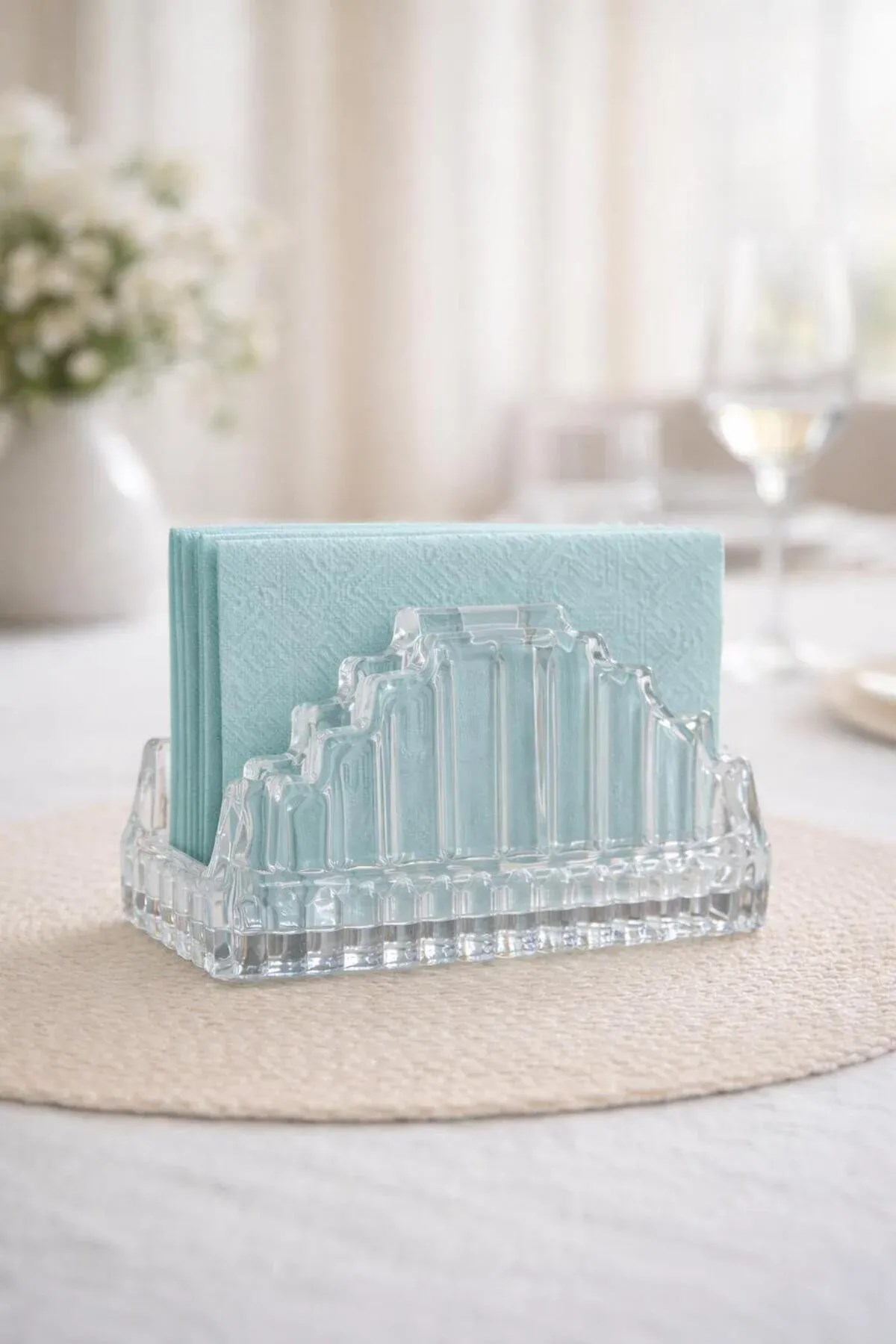Cam Peçetelik 13x9 Cm Şeffaf – Masa Üstü Cam Peçetelik