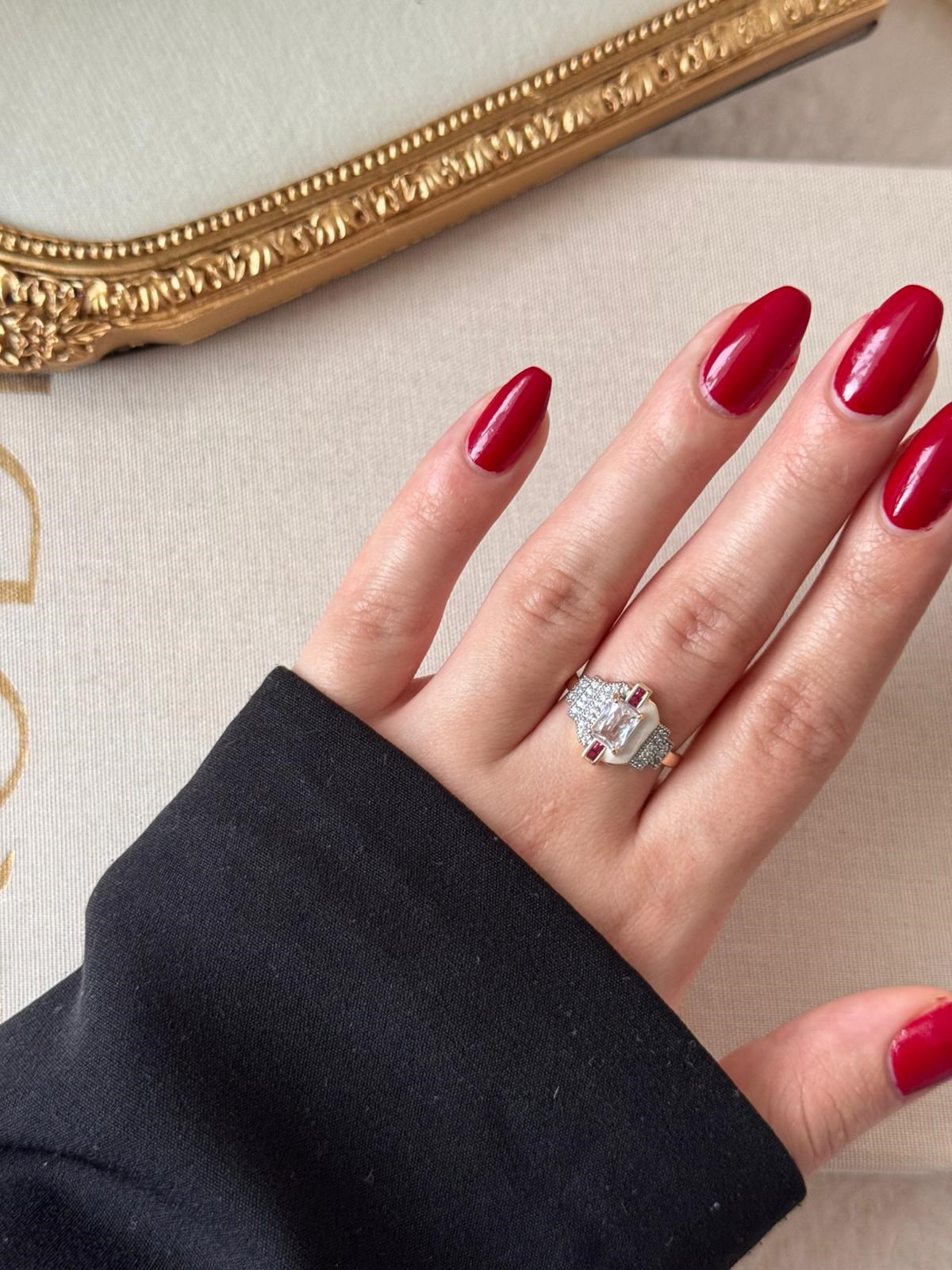 Celeste Ruby Taşlı Gold Yüzük