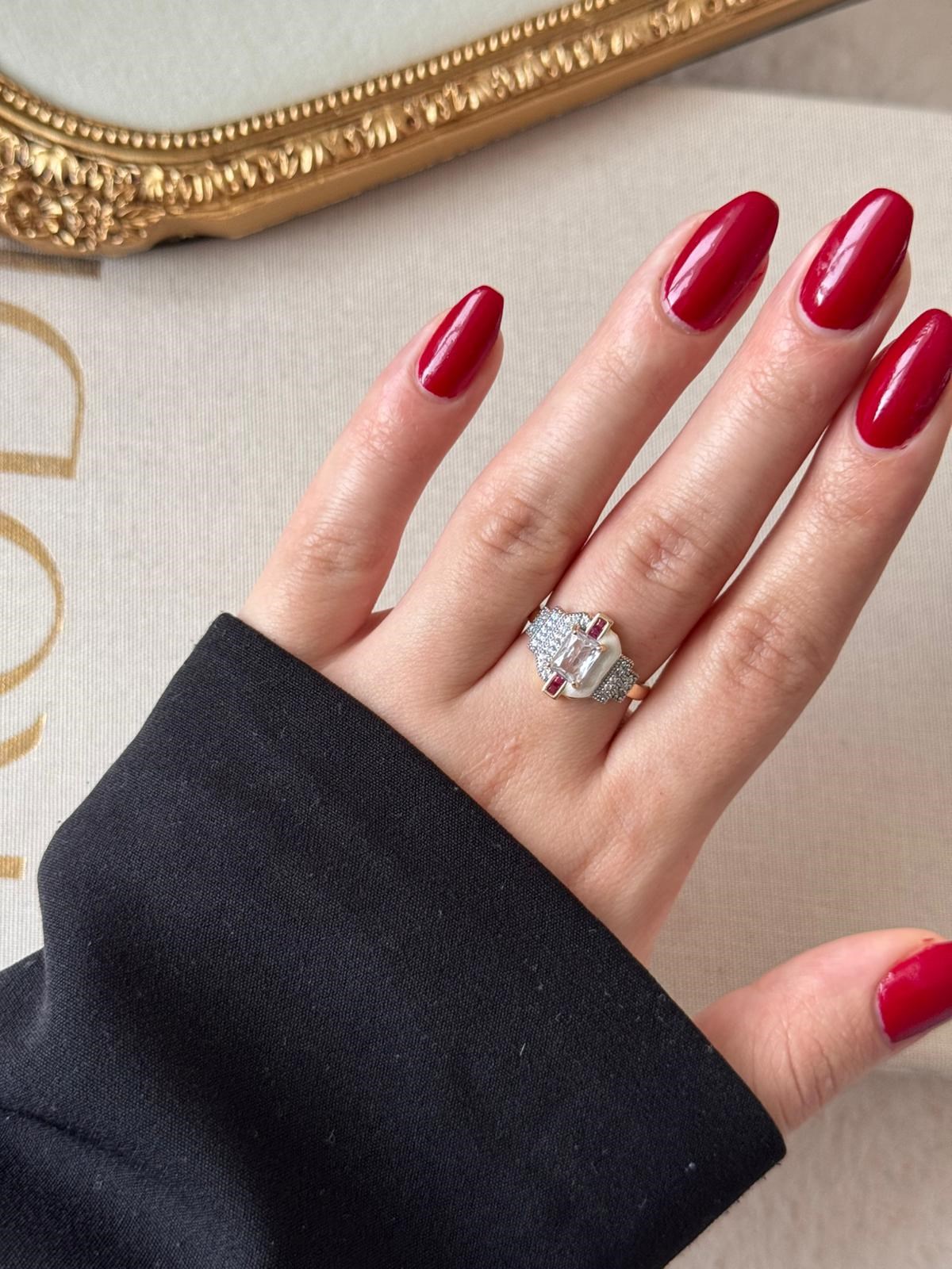 Celeste Ruby Taşlı Gold Yüzük