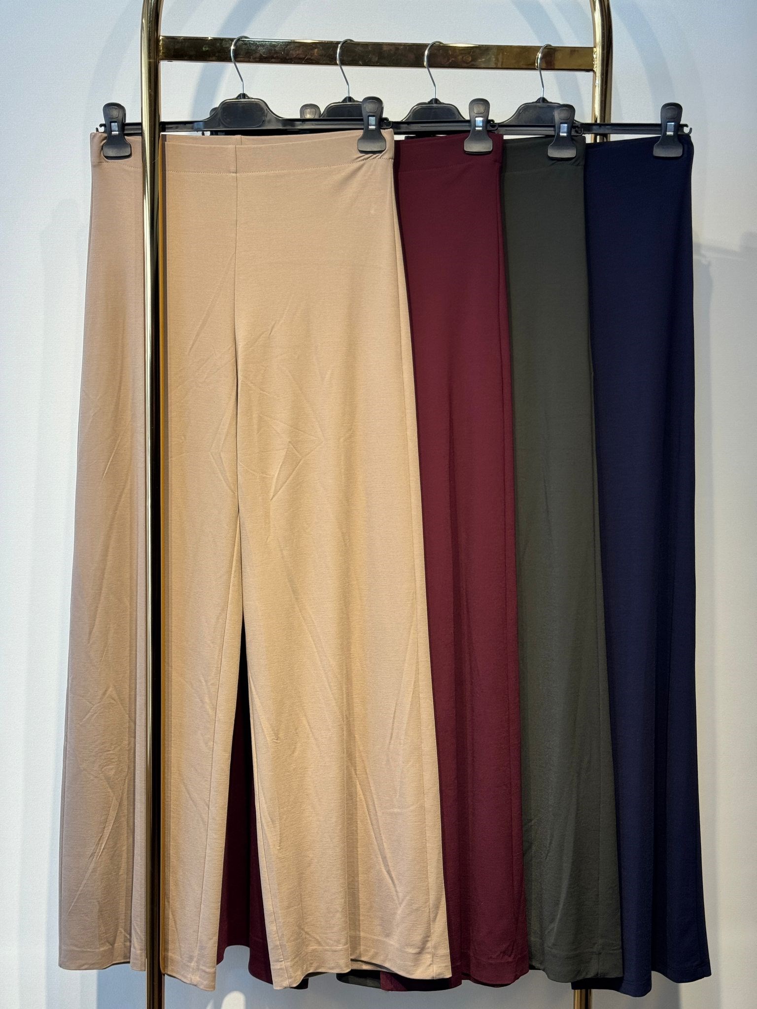 CEREMONY Beli Düz Lastikli Bambu Pantolon