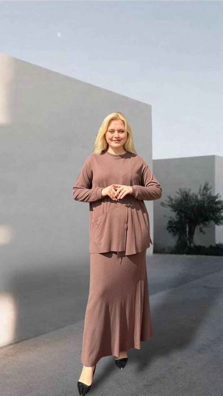 CEREMONY BLUZU KANGURU CEPLİ VEREV ETEKLİ ÇELİK TRİKO TAKIM