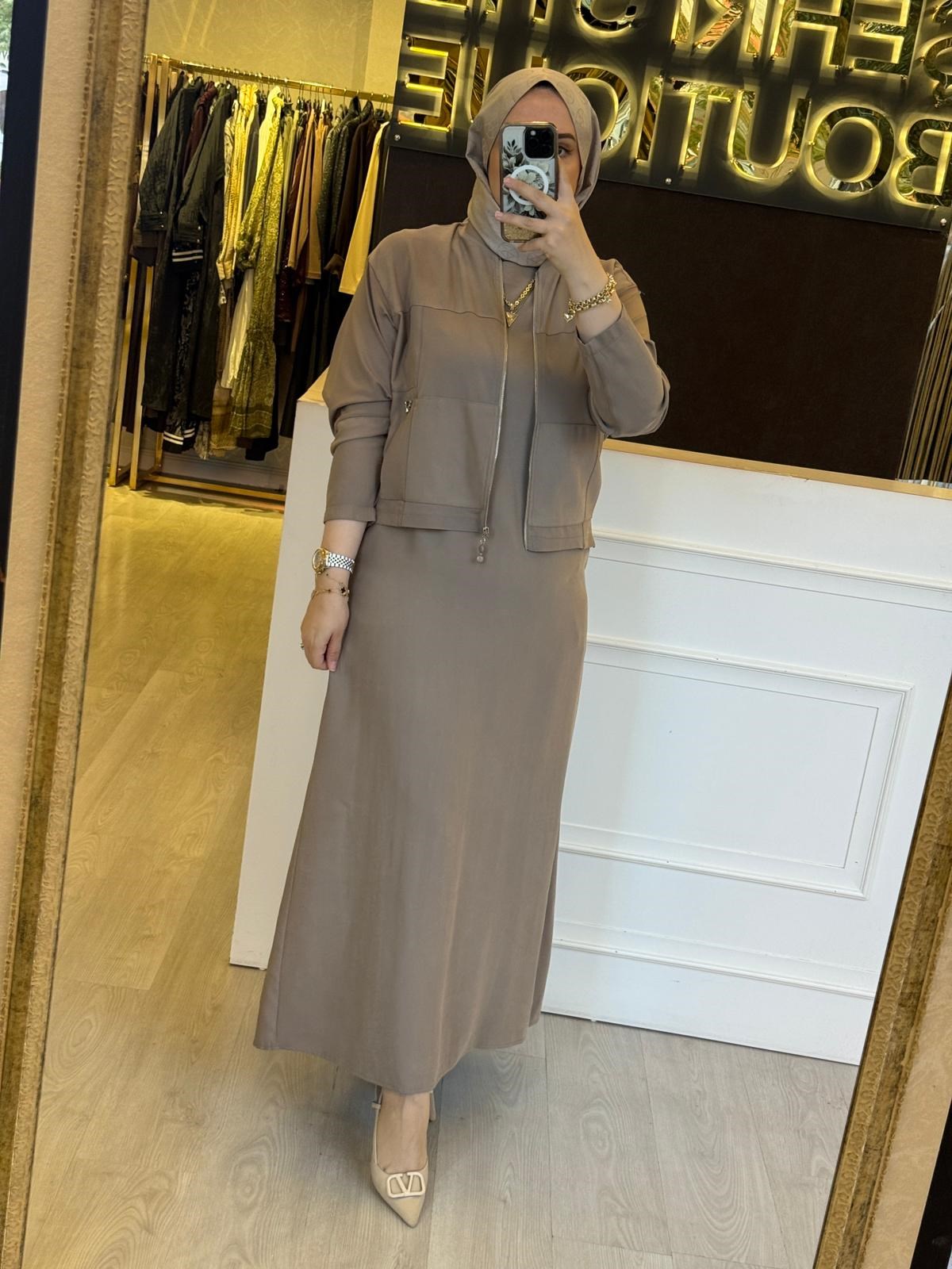 CEREMONY Ceketi Bambu Detaylı Elbiseli Takım