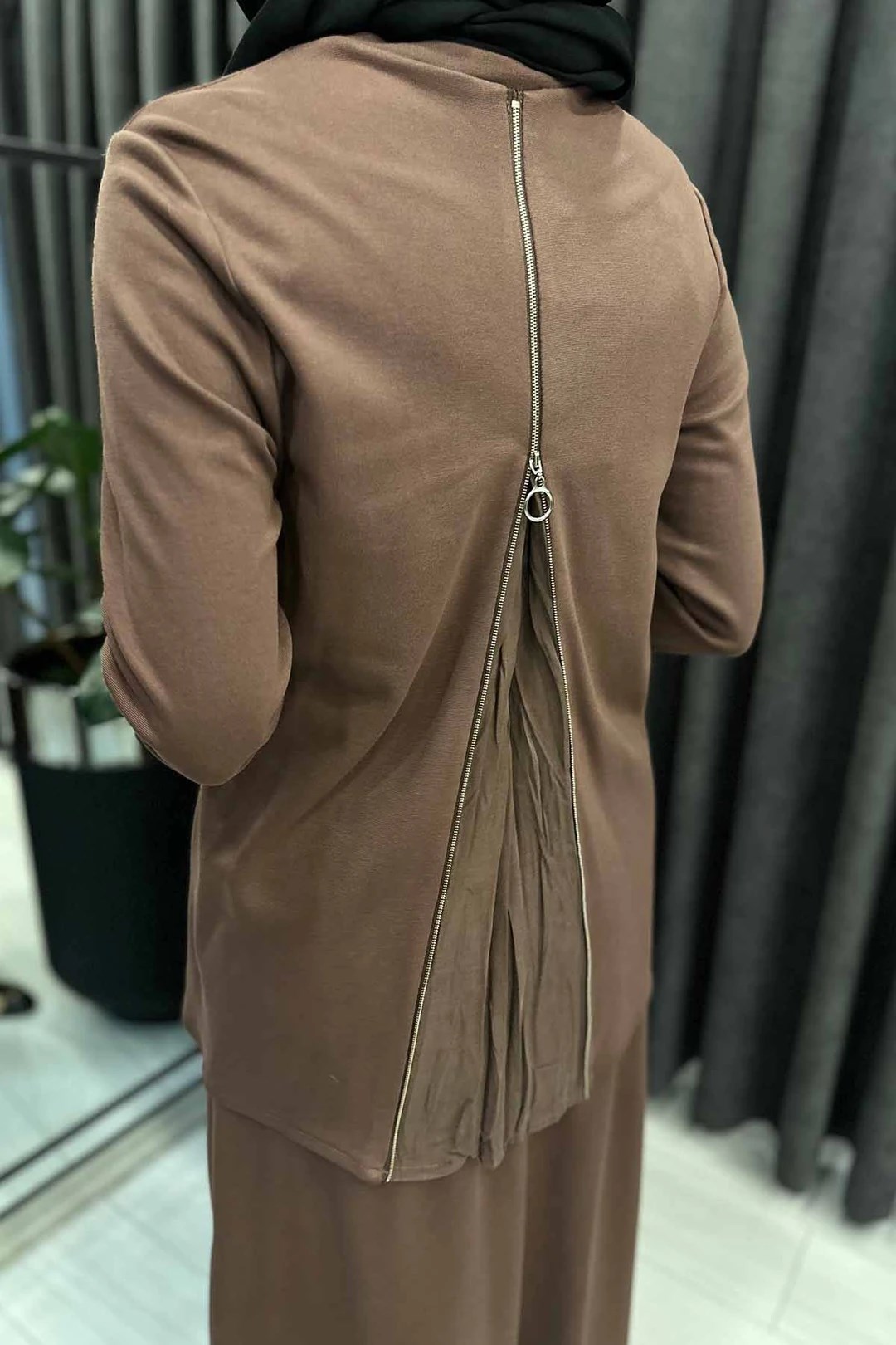 CEREMONY ETEK-BLUZ FERMUAR DETAYLI TENCEL KRAŞLI TRİKO TAKIM