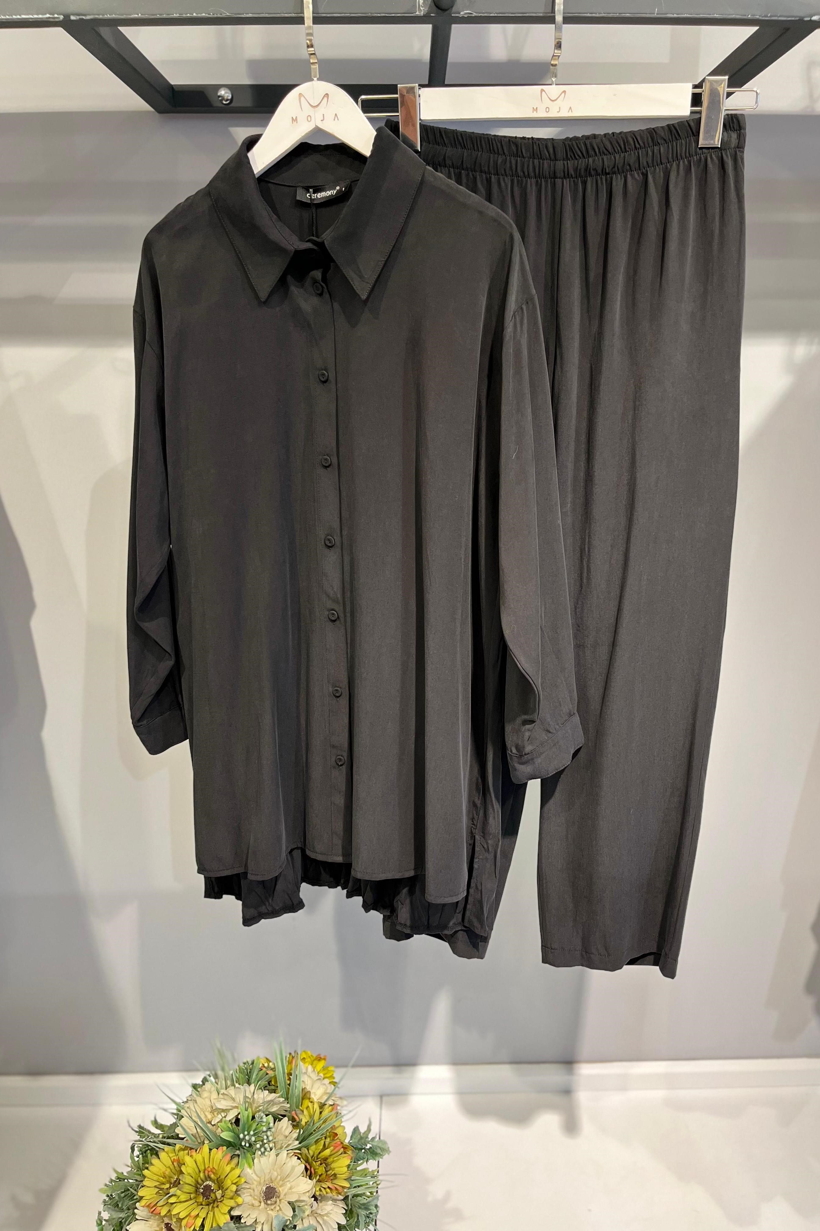 CEREMONY GÖMLEĞİNİN ARKASI KRAŞLI TENCEL PANTOLON TAKIM