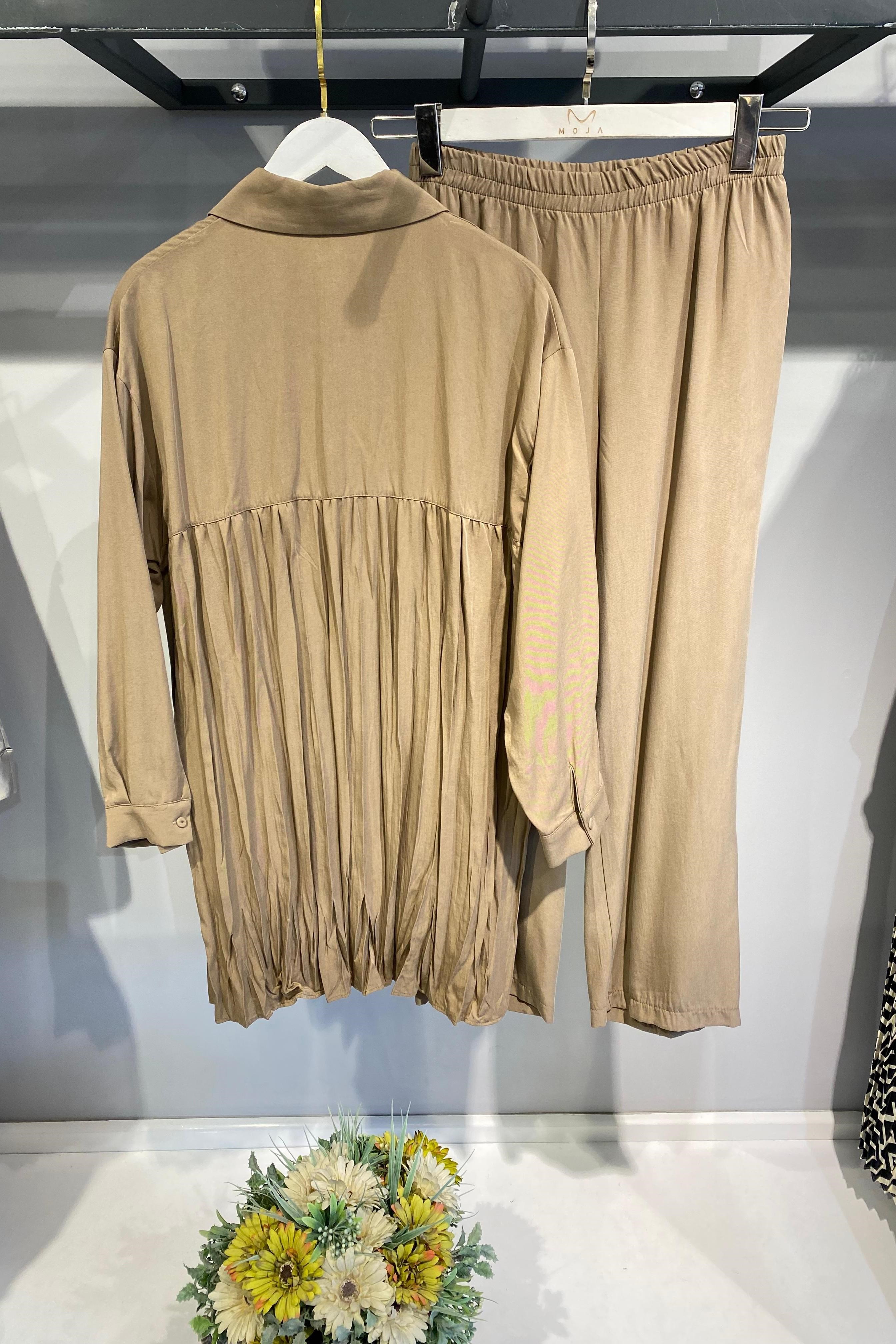 CEREMONY GÖMLEĞİNİN ARKASI KRAŞLI TENCEL PANTOLON TAKIM
