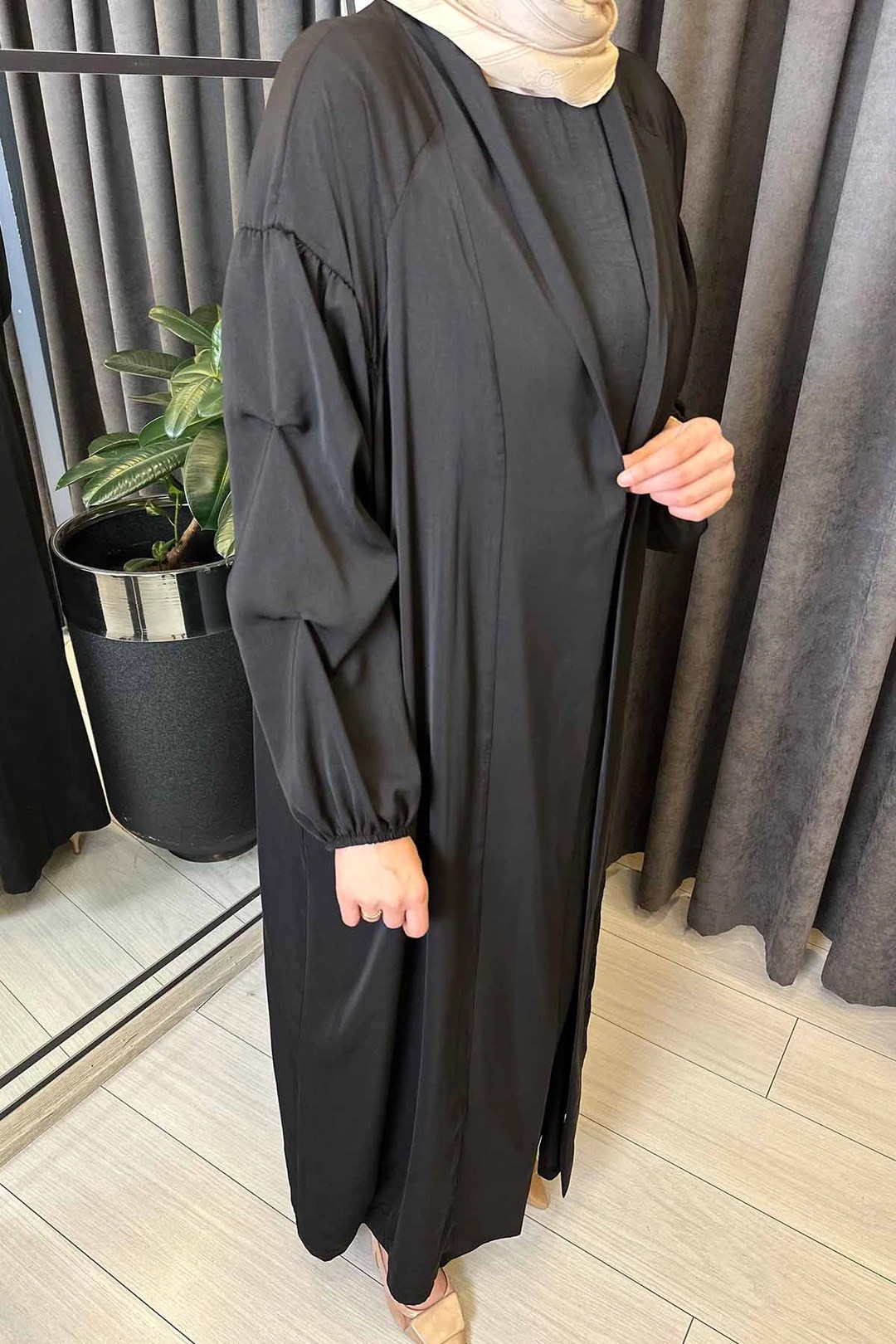 CEREMONY Memory Cupra Kolları Büzgülü Kaftan