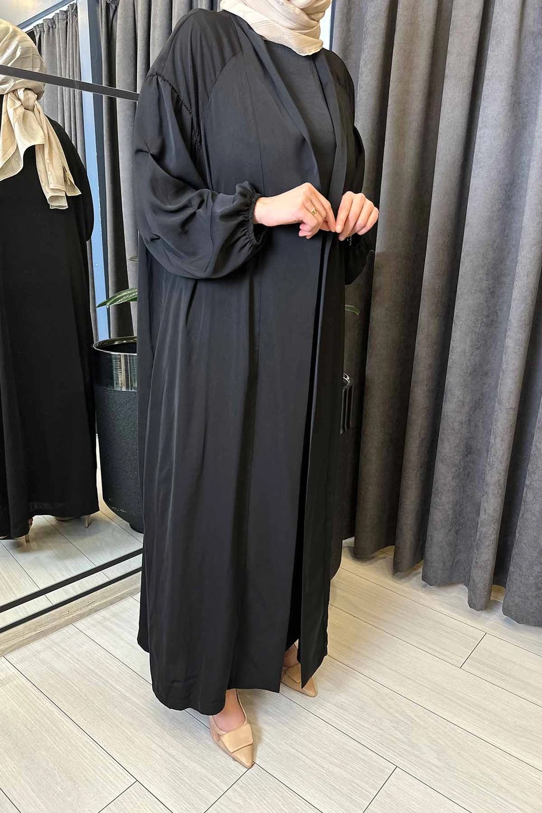 CEREMONY Memory Cupra Kolları Büzgülü Kaftan
