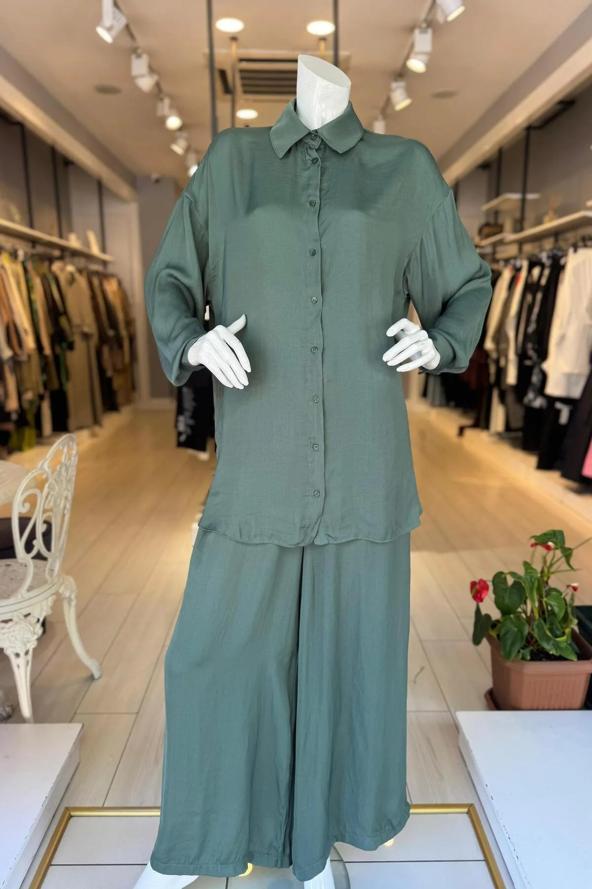 CEREMONY Önden Düğmeli Pantolonlu Tunik Takım
