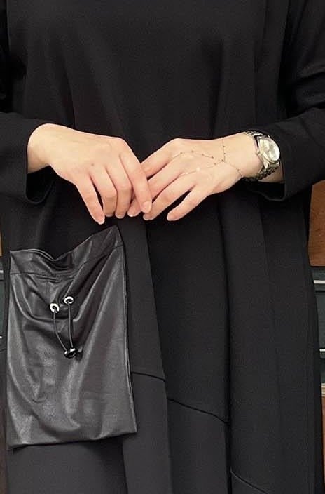 CEREMONY TEK CEBİ KIRAK DERİ ŞİFON DETAY PANTOLON TAKIM