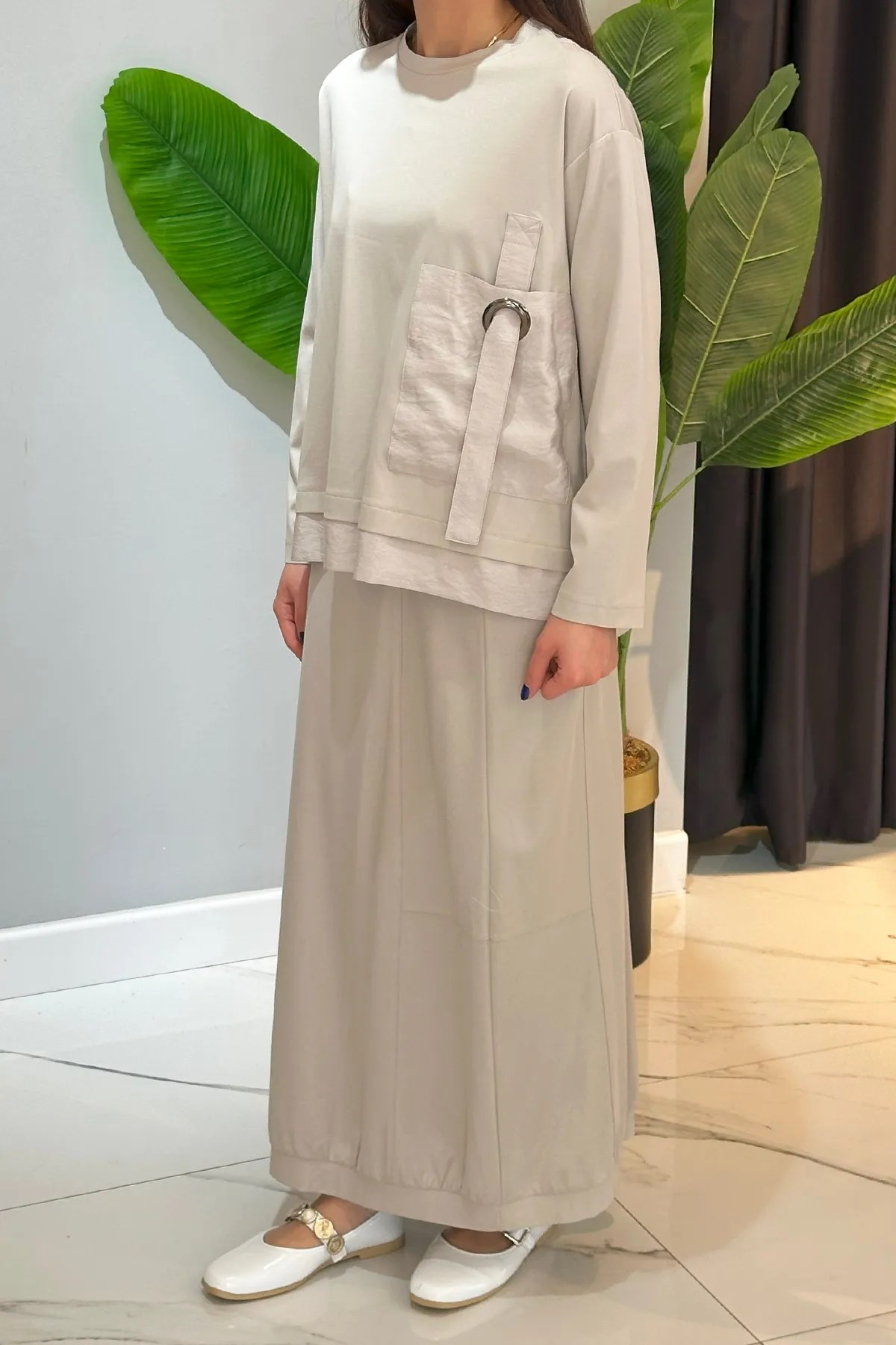 CEREMONY TRİKO GARNİLİ BOLERO CEKETLİ TENCEL ELBİSELİ TAKIM