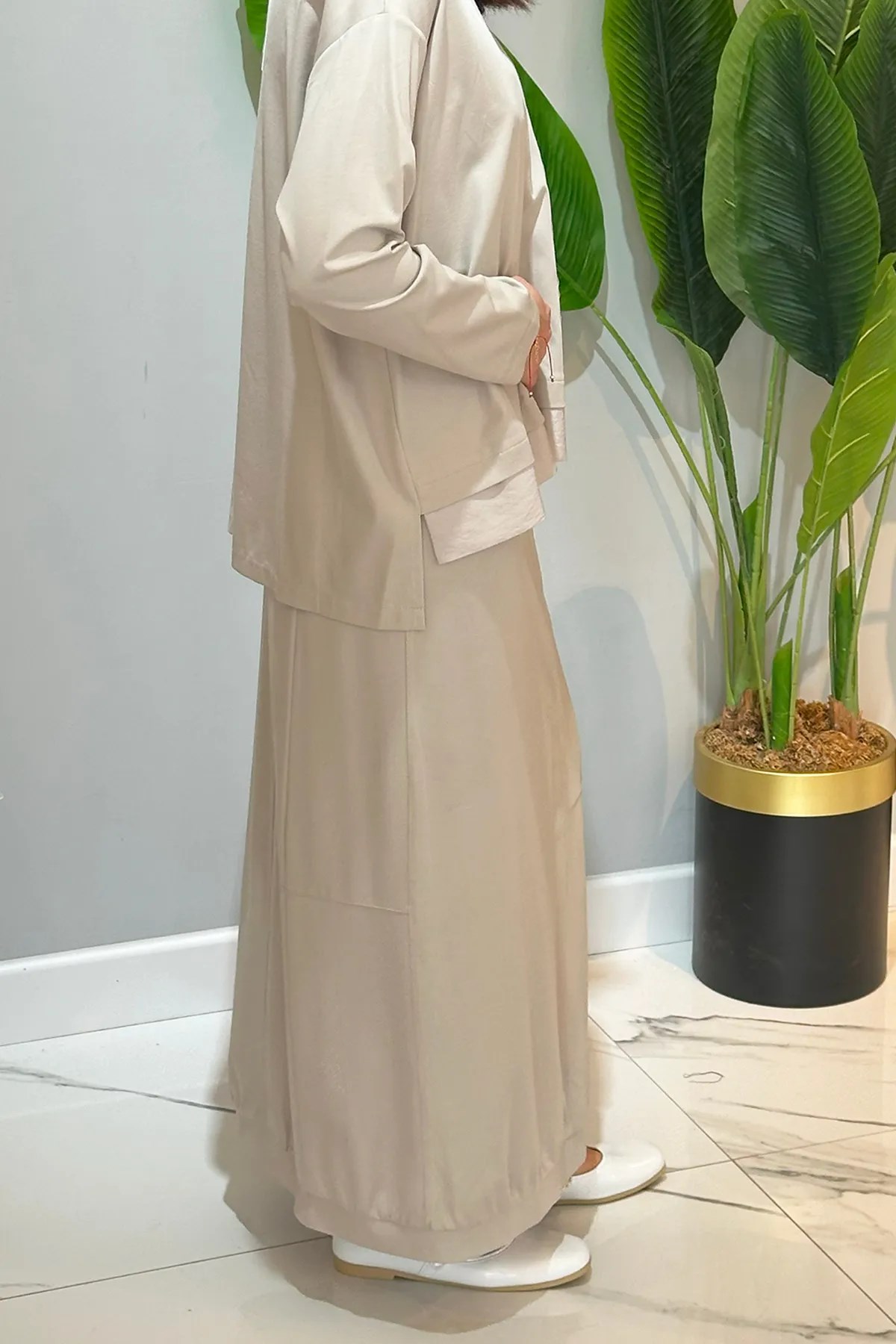 CEREMONY TRİKO GARNİLİ BOLERO CEKETLİ TENCEL ELBİSELİ TAKIM