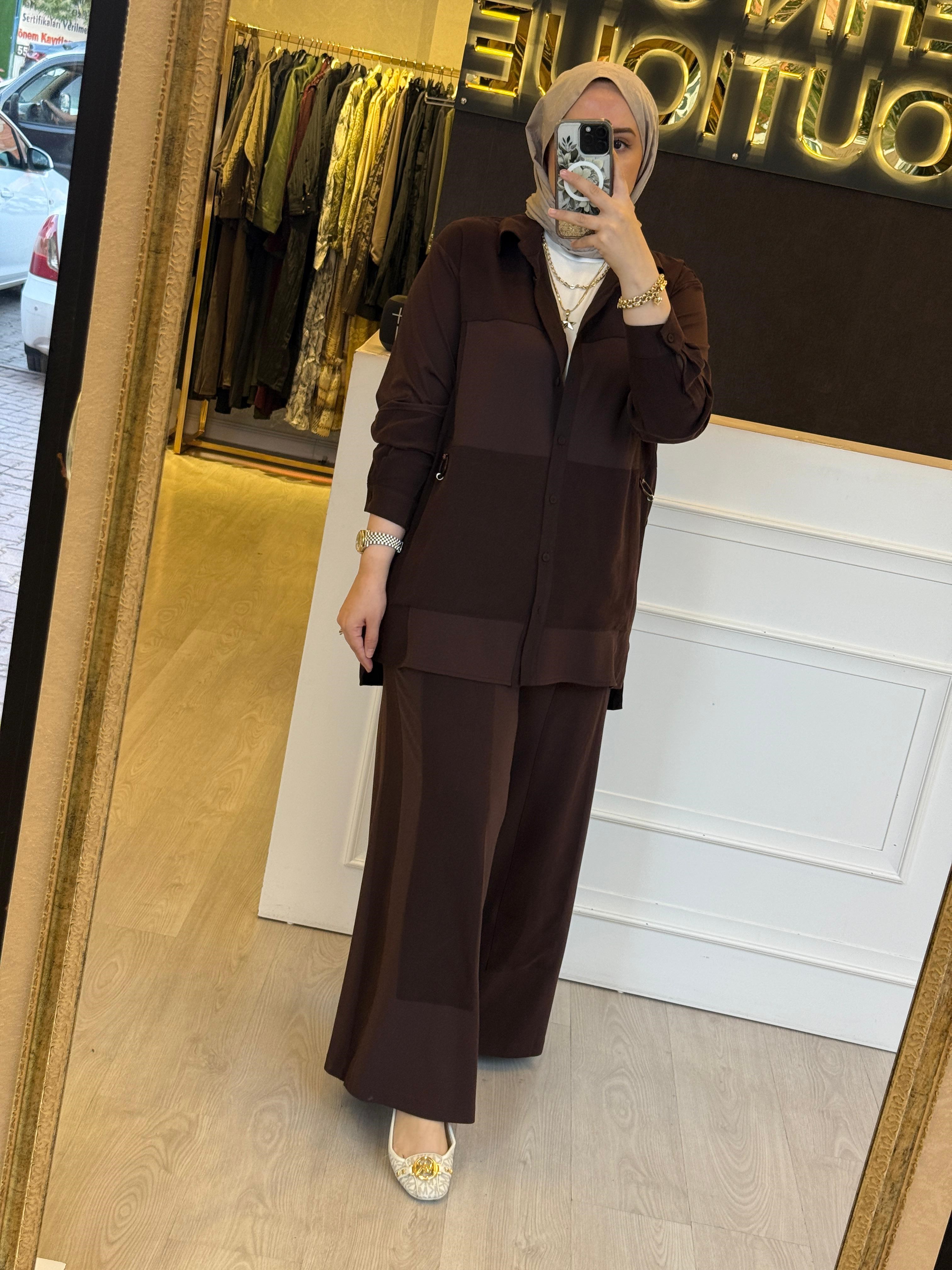 CEREMONY Tuniği ve Pantolonu Bambu Detaylı Aksesuarlı Takım