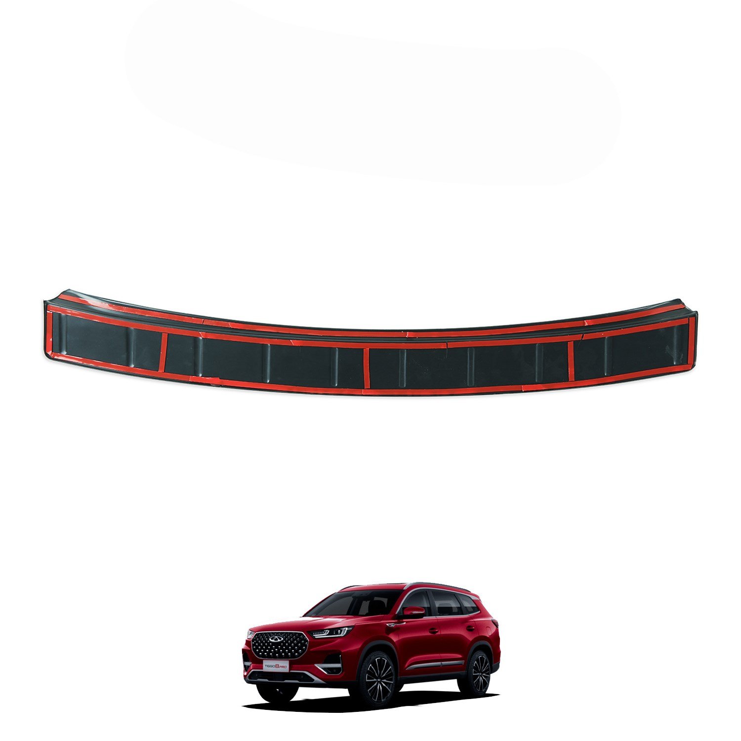 Chery Tiggo 8 Pro Parlak Siyah Arka Tampon Eşiği 2023 Yılı ve Sonrasına Uyumludur