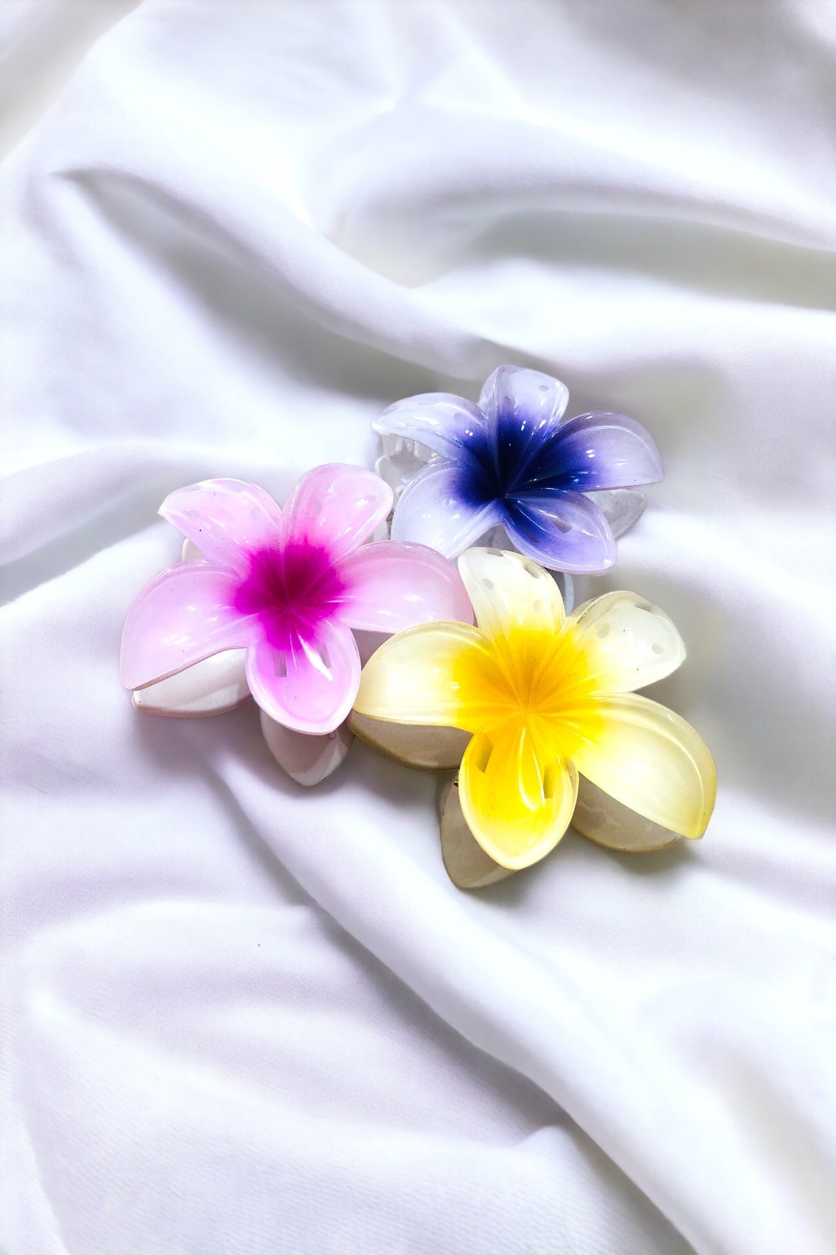 Çicek Model 3 Adet Büyük Boy 8 Cm Parlak Mandal Lotus Toka