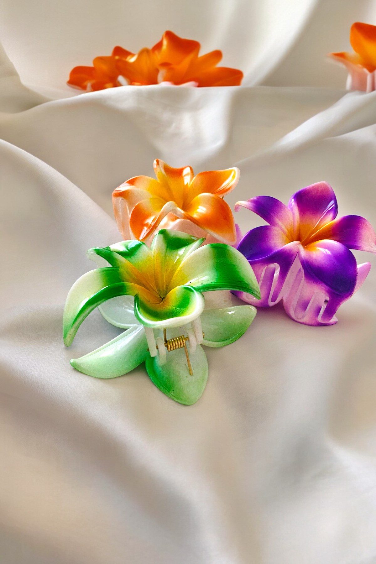 Çicek Model 3 Adet Büyük Boy 8 Cm Parlak Mandal Lotus Toka