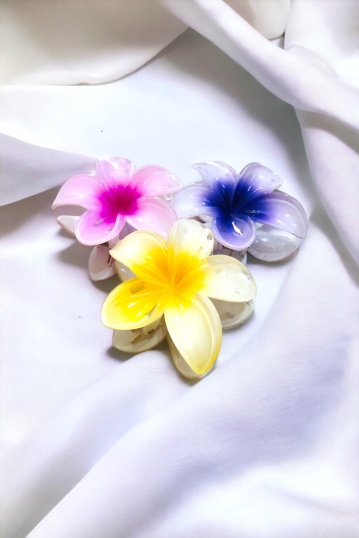 Çicek Model 3 Adet Büyük Boy 8 Cm Parlak Mandal Lotus Toka