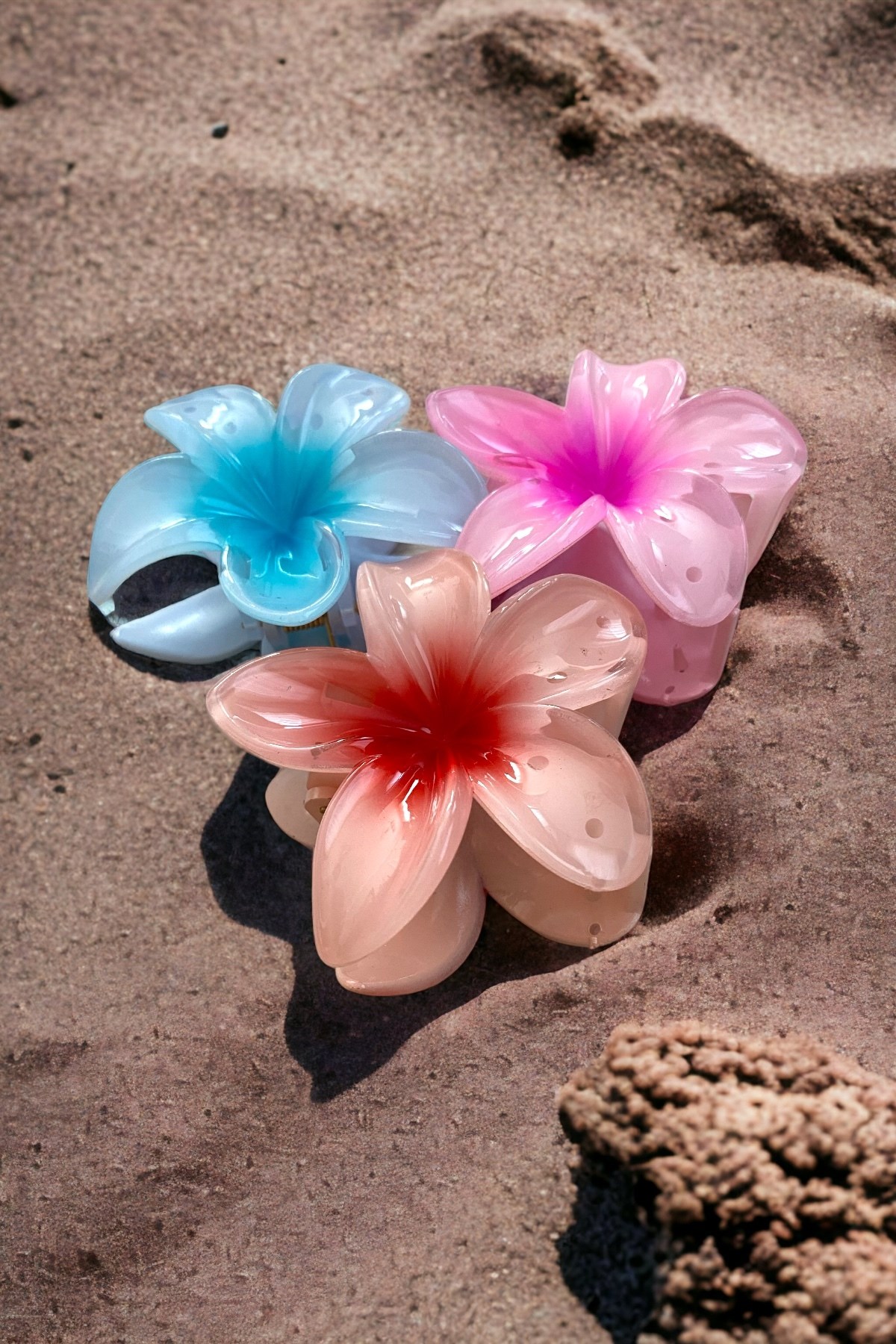 Çicek Model 3 Adet Büyük Boy 8 Cm Parlak Mandal Lotus Toka