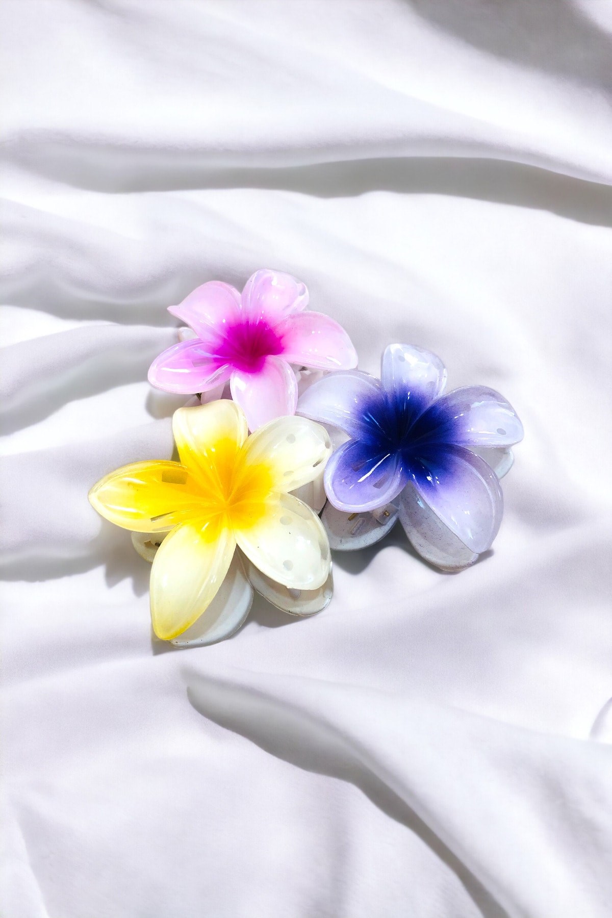 Çicek Model 3 Adet Büyük Boy 8 Cm Parlak Mandal Lotus Toka