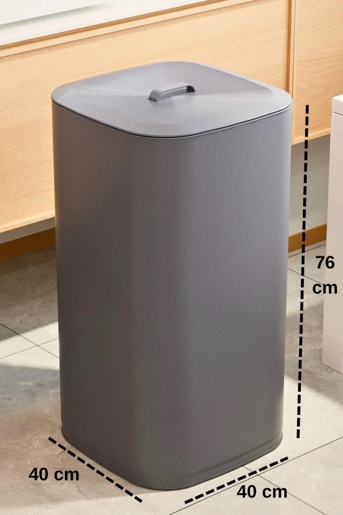 Çift Bölmeli Yıkanabilir Katlanabilir Kumaş Çamaşır Sepeti 90 Litre