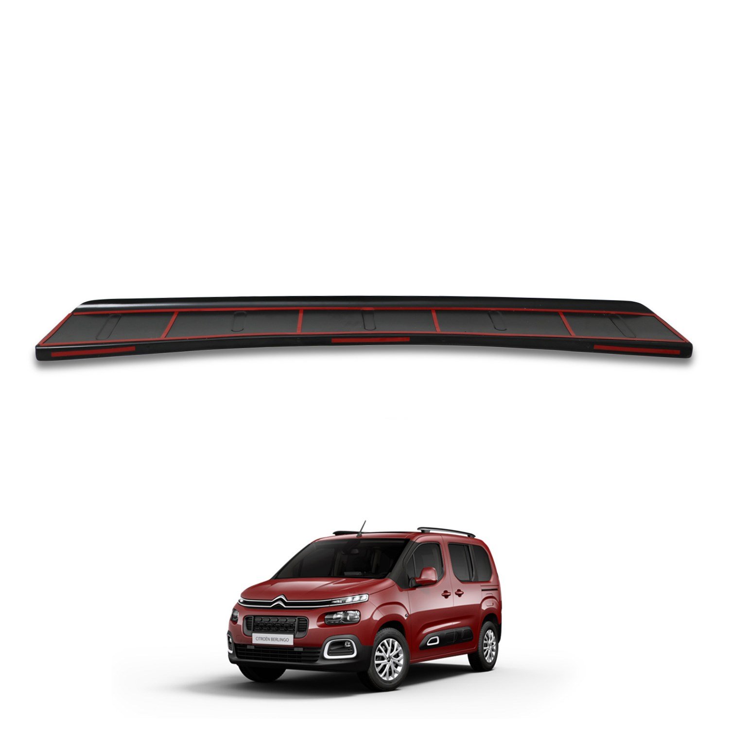 Citroen Berlingo Parlak Siyah Arka Tampon Eşiği 2019 Yılı ve Sonrasına Uyumludur