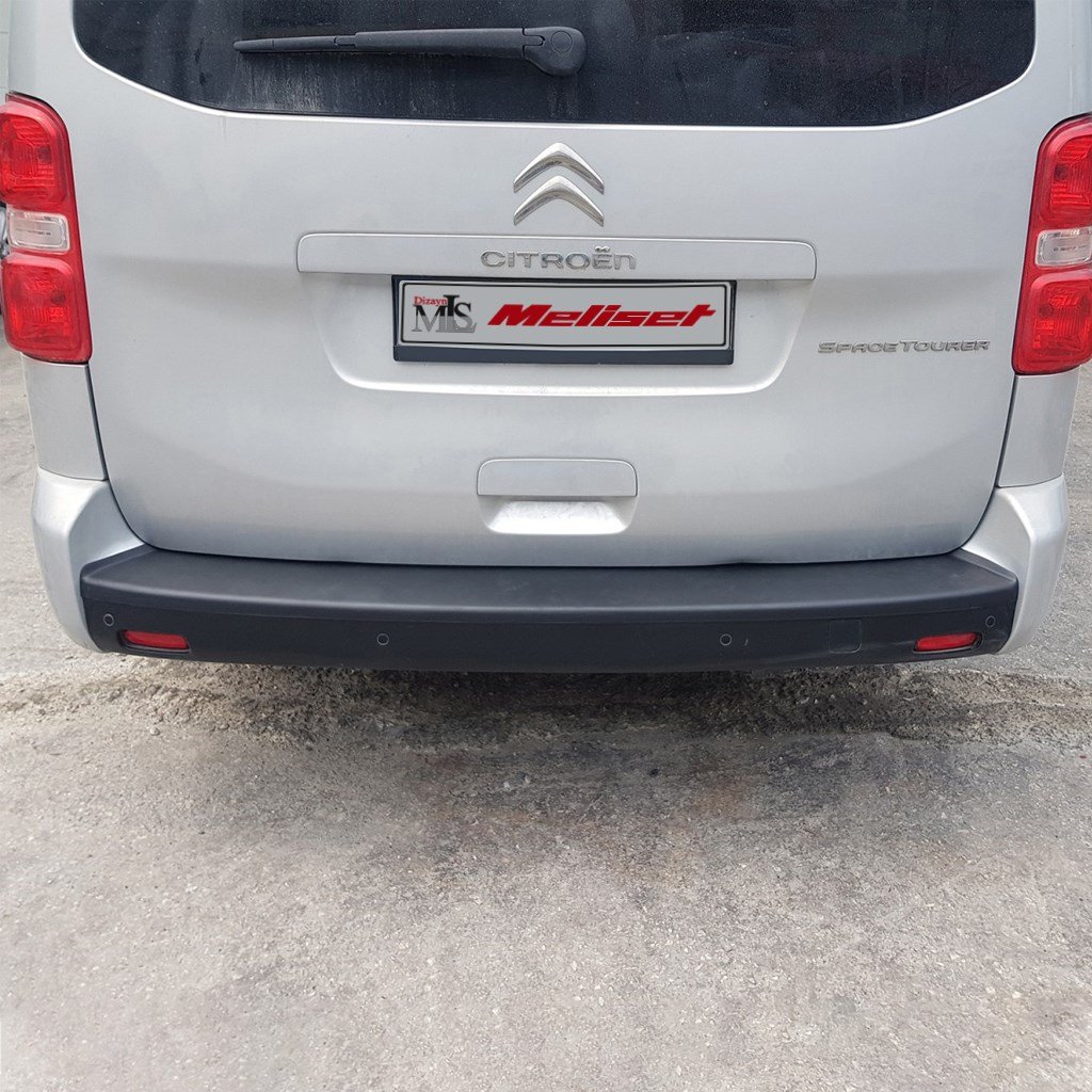 Citroen Jumpy Spacetourer Mat Siyah Arka Tampon Eşiği 2017 Yılı ve Sonrasına Uyumludur